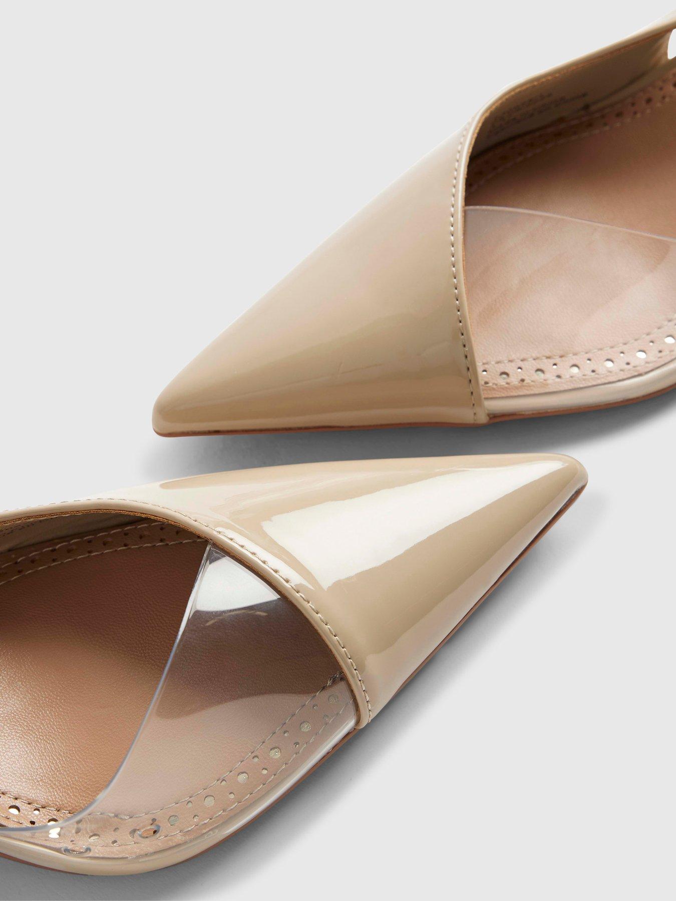 Image 6 of 6 of River Island Beige Sliced Perspex Slingback Court Heels