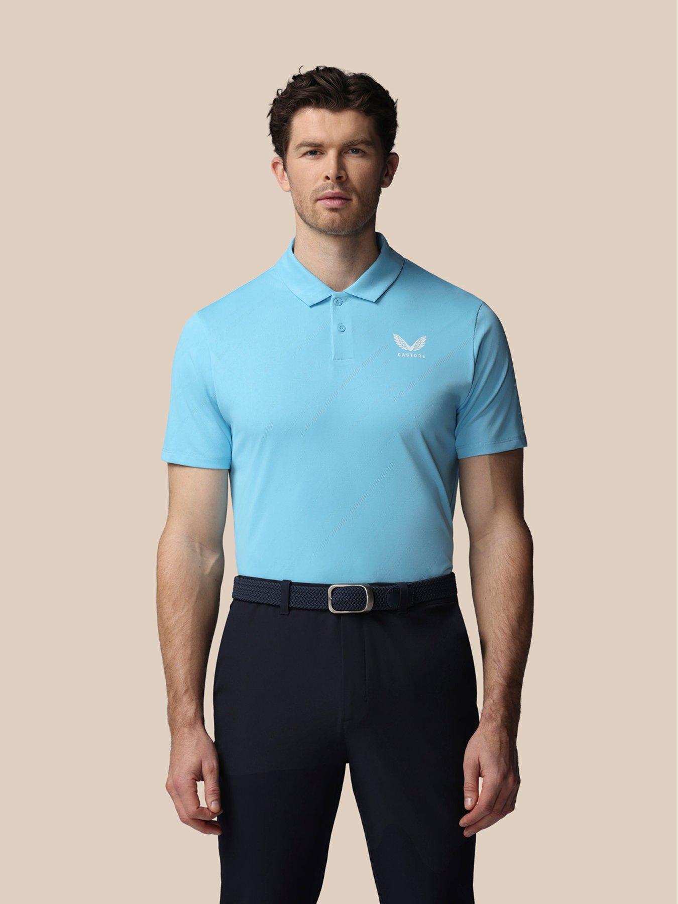 Castore: Mens Golf Engineered Knit Polo - Blue
