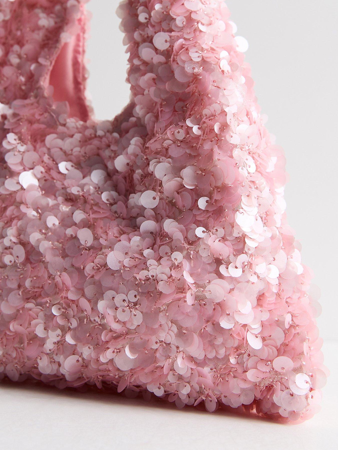 Image 4 of 5 of New Look Light Pink Sequinned Grab Bag