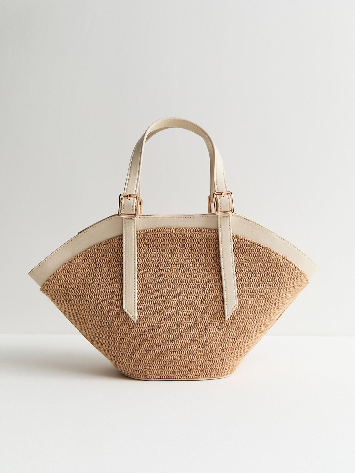 Image 3 of 5 of New Look Woven Trapeze Handbag - Stone