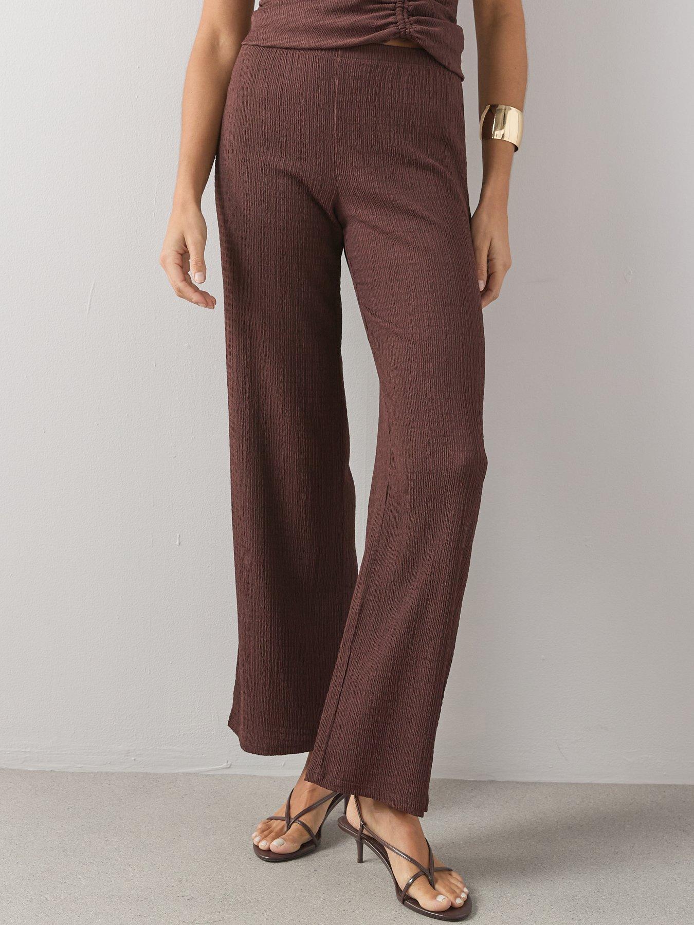 Image 4 of 6 of The Very Collection Textured Co-Ord Trouser - Brown