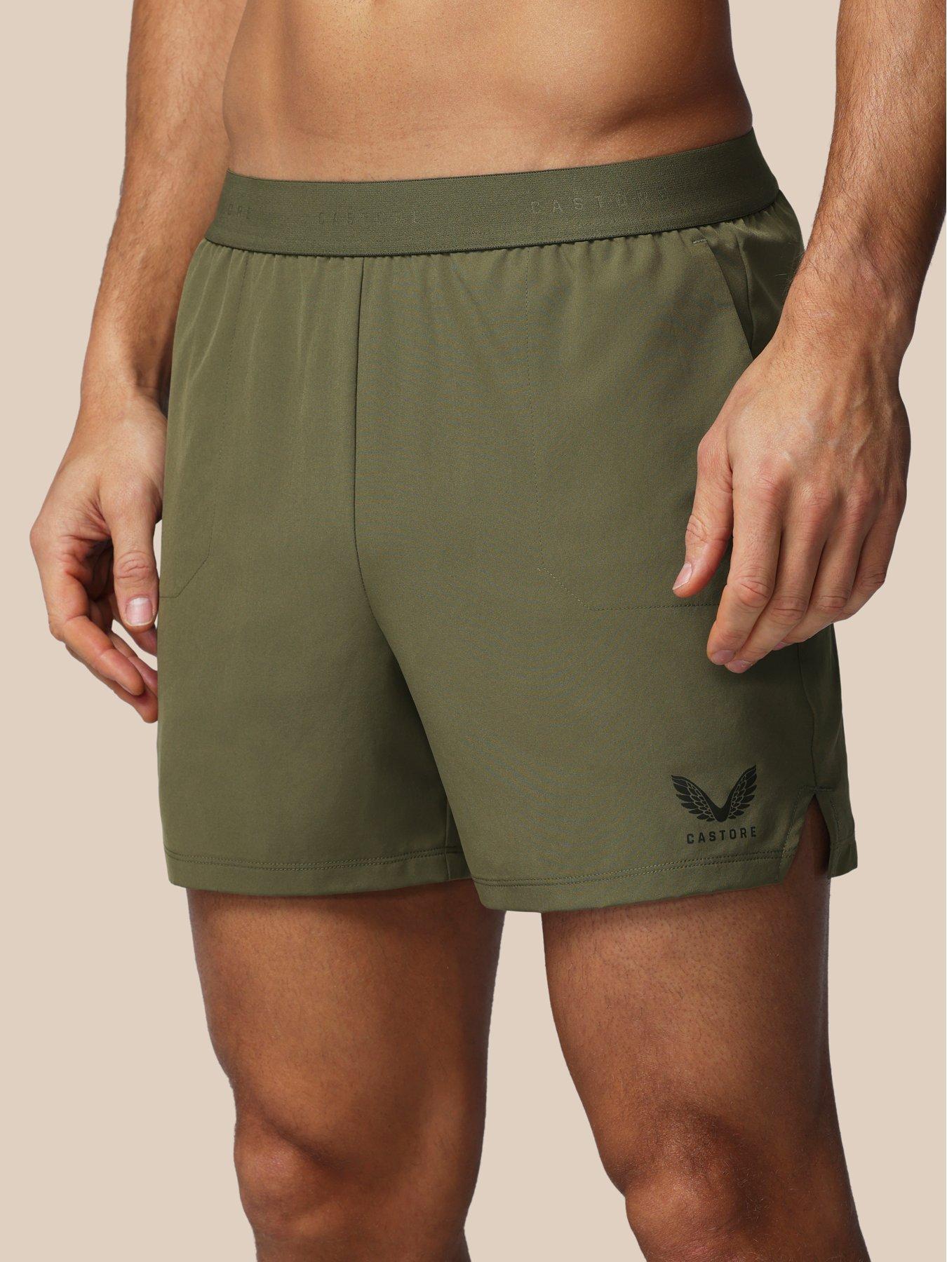 Castore Mens Training 7 Inch Branded Elastic Shorts, Green, Size Xl, Men