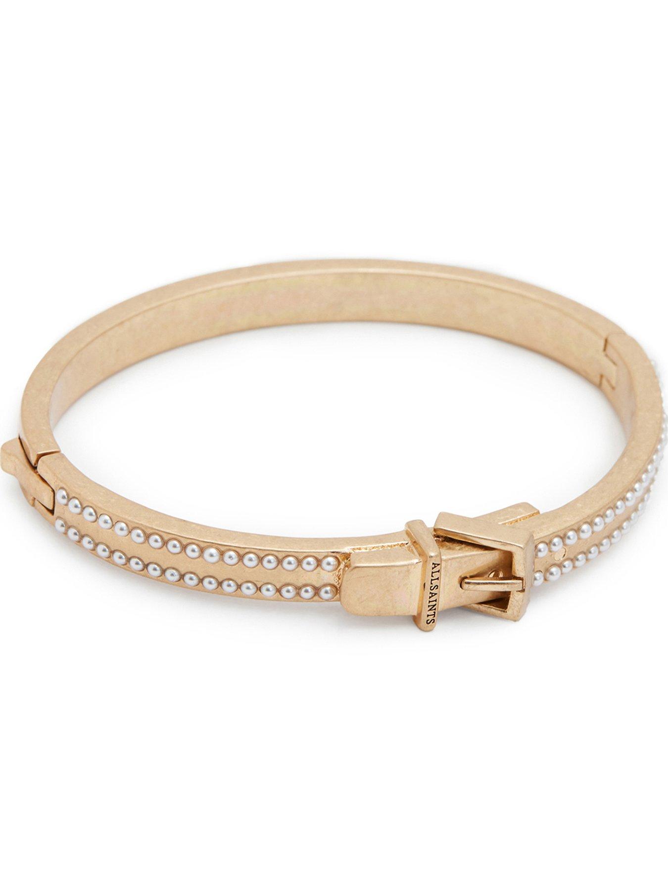AllSaints Pearl Belt Bangle - Gold