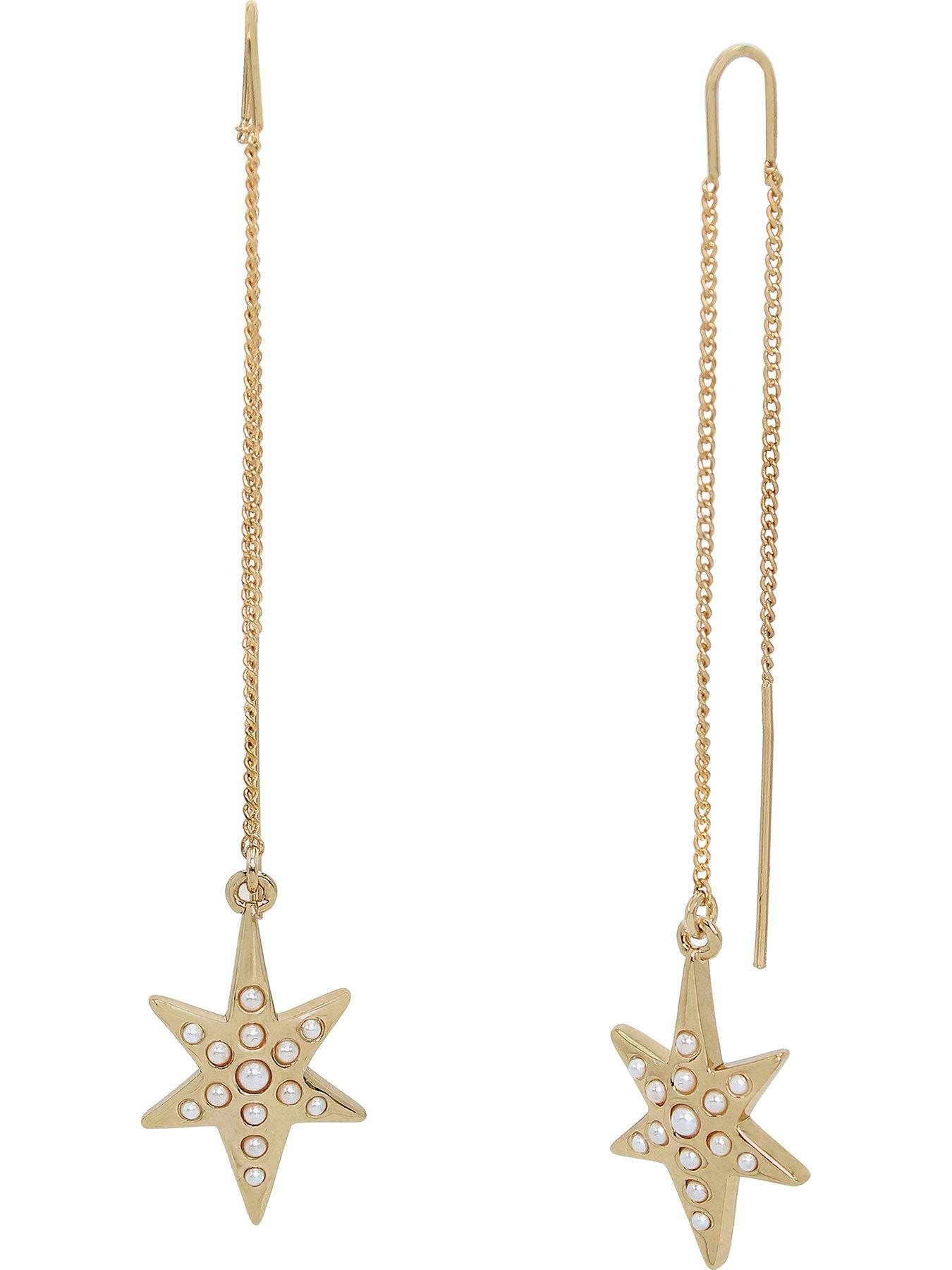 AllSaints Star Threader Earrings - Gold