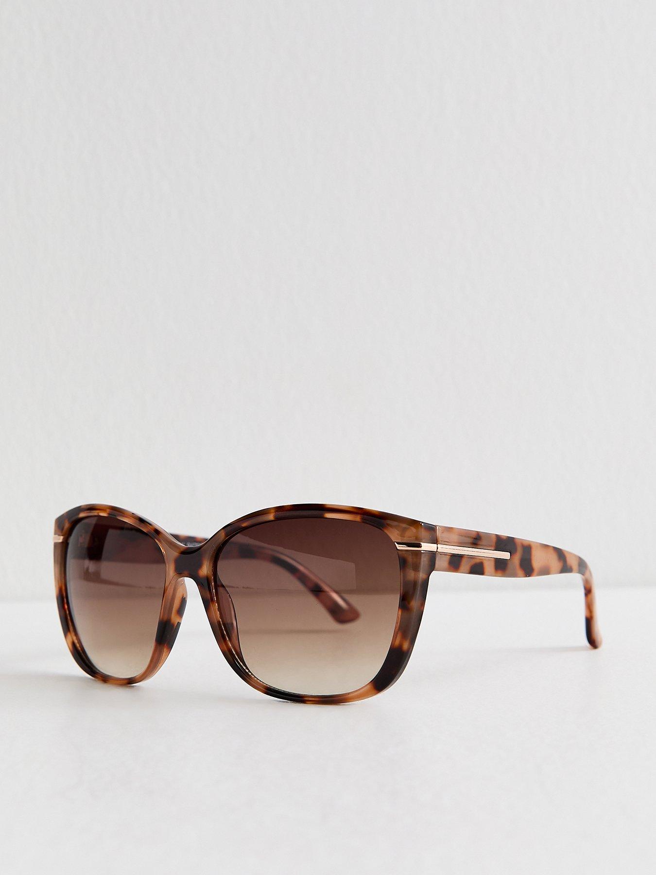 New Look Brown Tortoise Effect Round Sunglasses