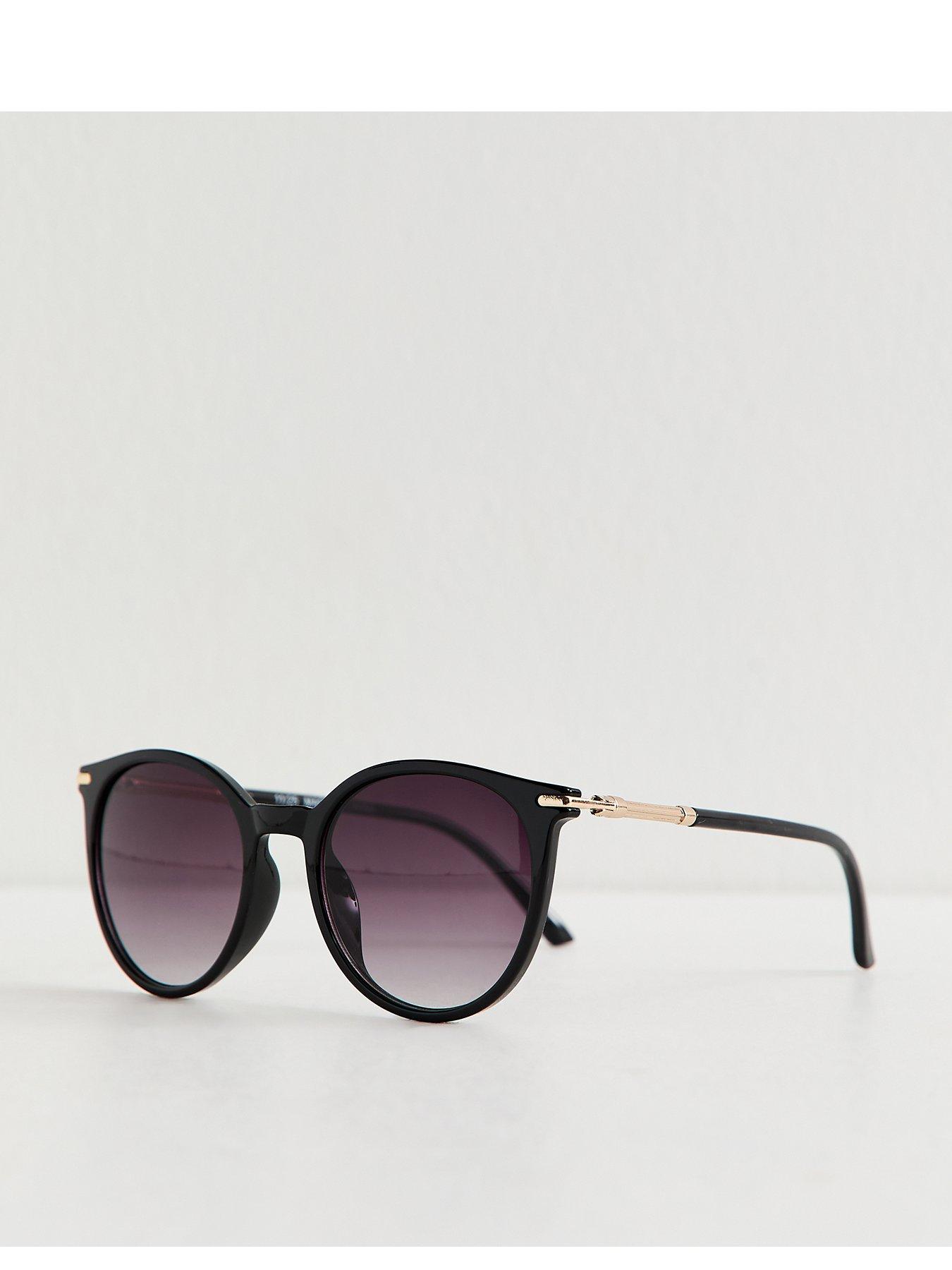 new-look-black-round-frame-sunglasses