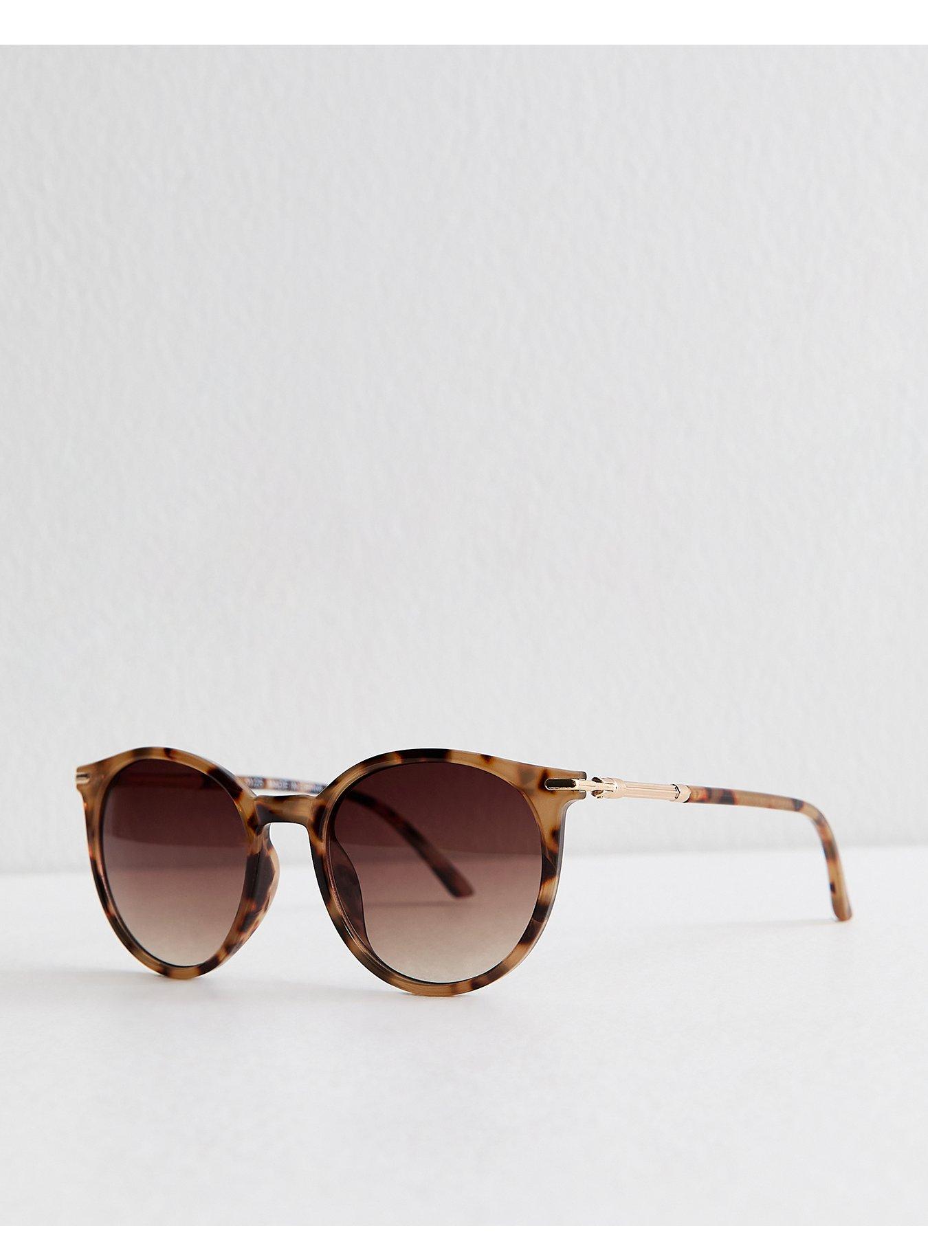 New Look Brown Tortoise Effect Round Frame Sunglasses