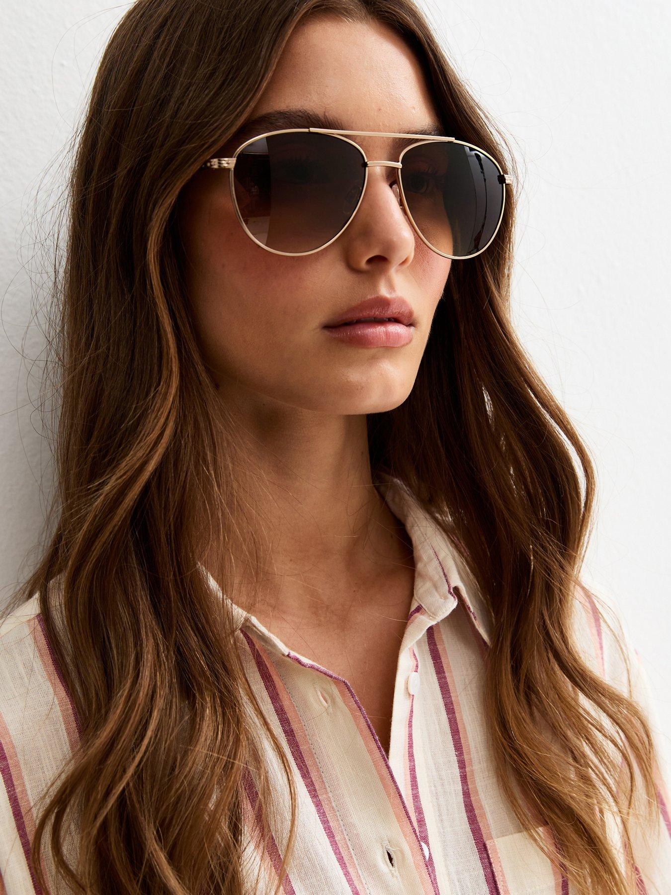 New Look Tone Metal Aviator Sunglasses - Gold