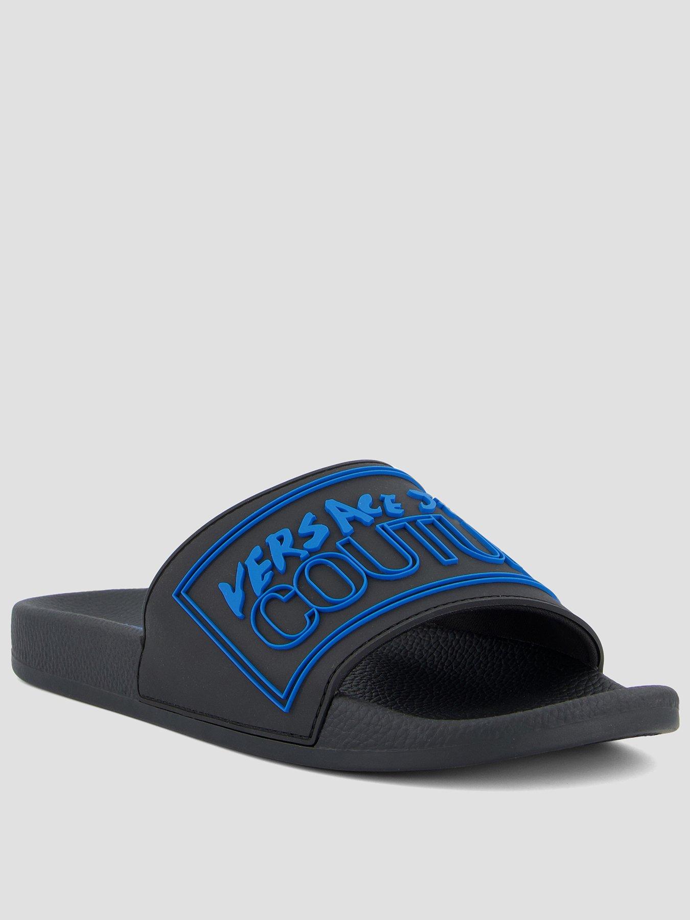 Versace Jeans Couture Contrast Logo Sliders - Black