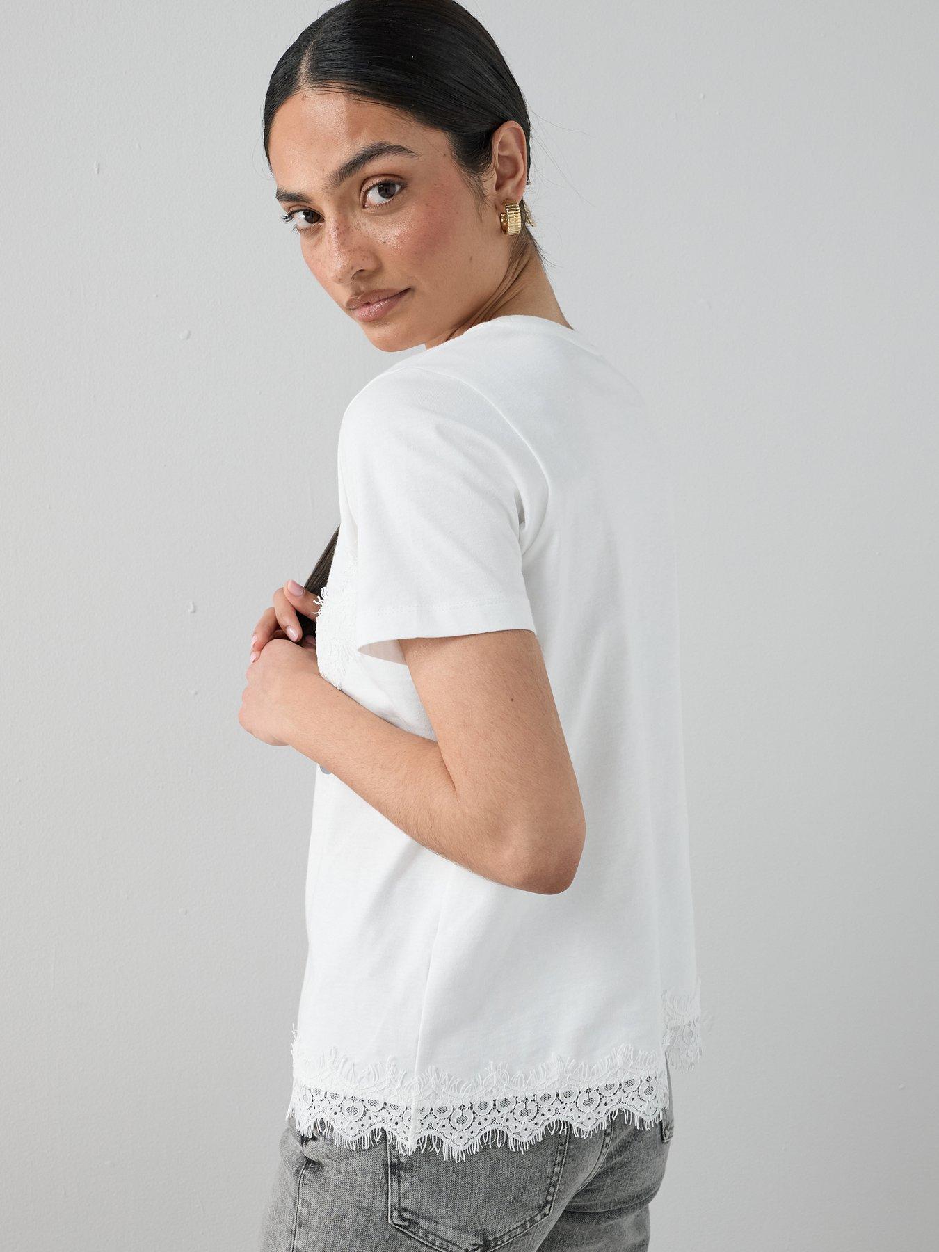Image 2 of 6 of The Very Collection Lace Graphic Tshirt