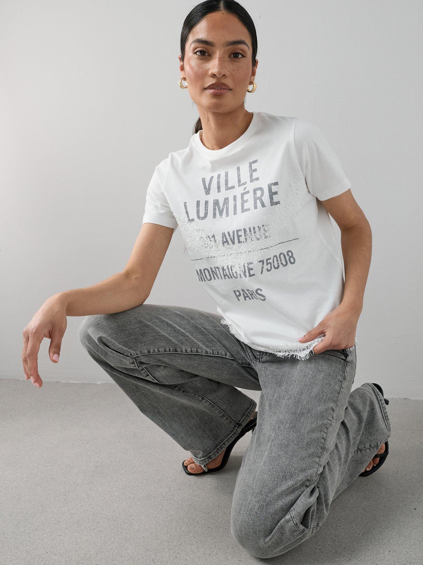 Image 4 of 6 of The Very Collection Lace Graphic Tshirt