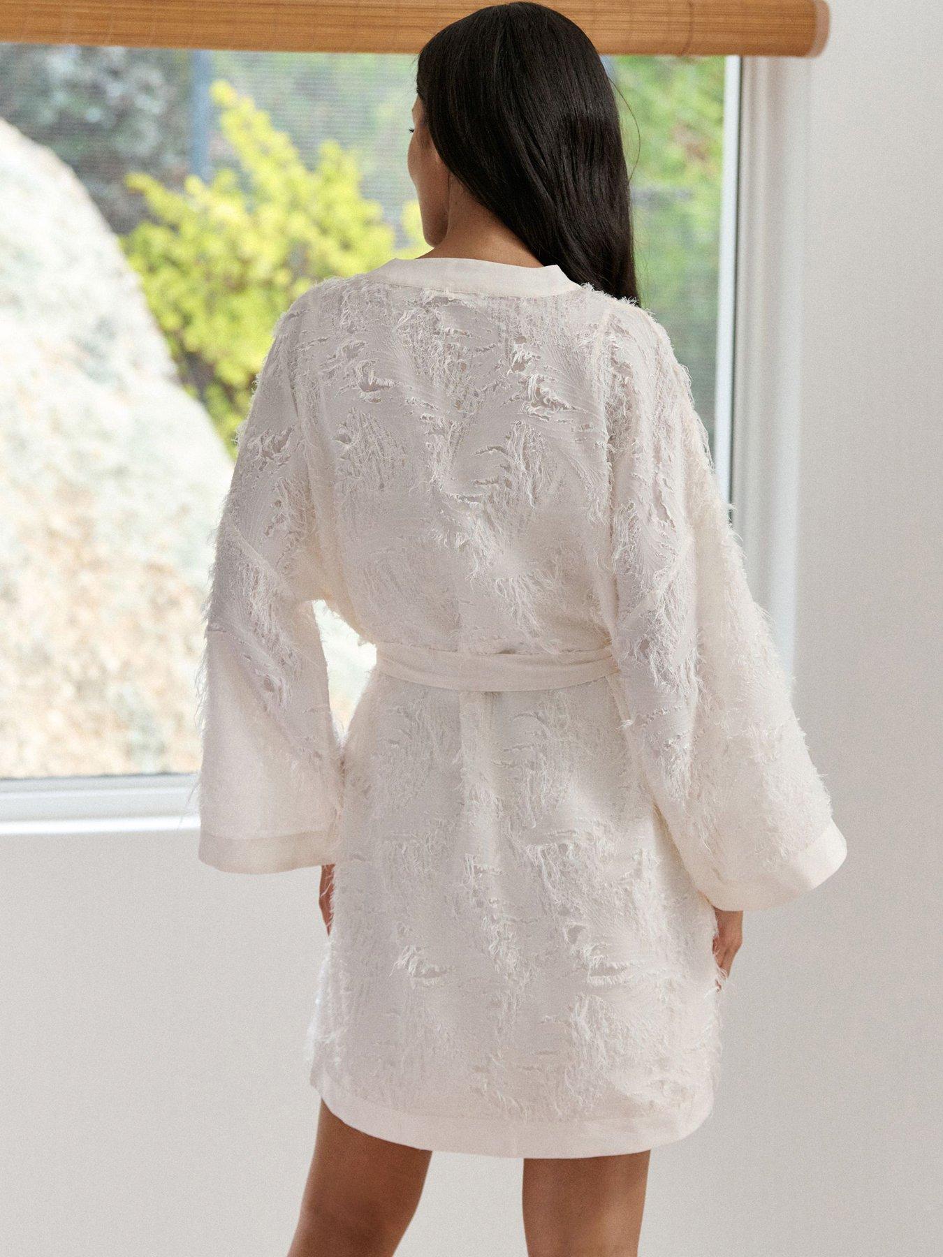 Image 2 of 7 of B By Ted Baker Feather Bridal Robe - Ivory