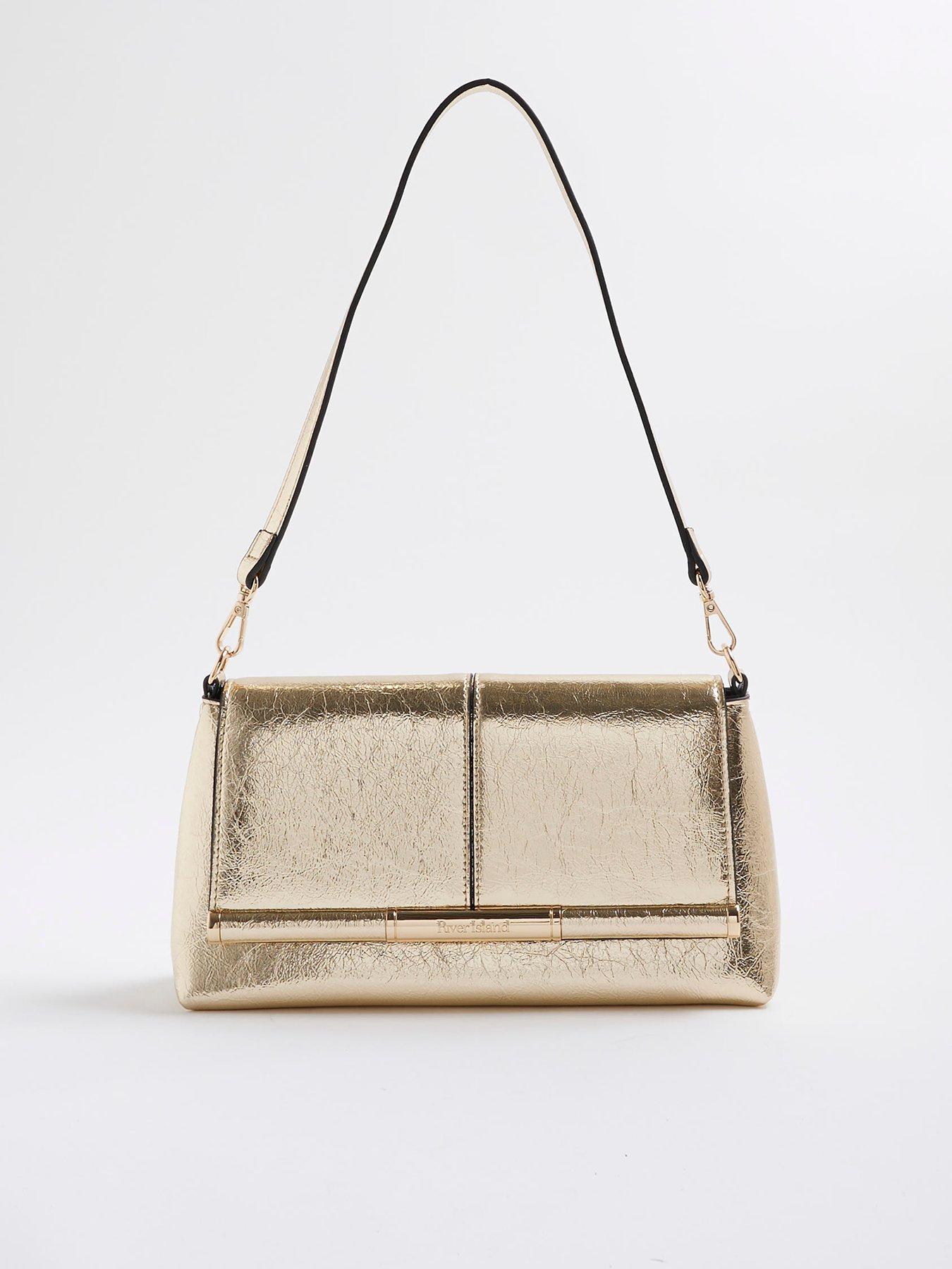 Image 2 of 6 of River Island Bar Front Clutch - Gold