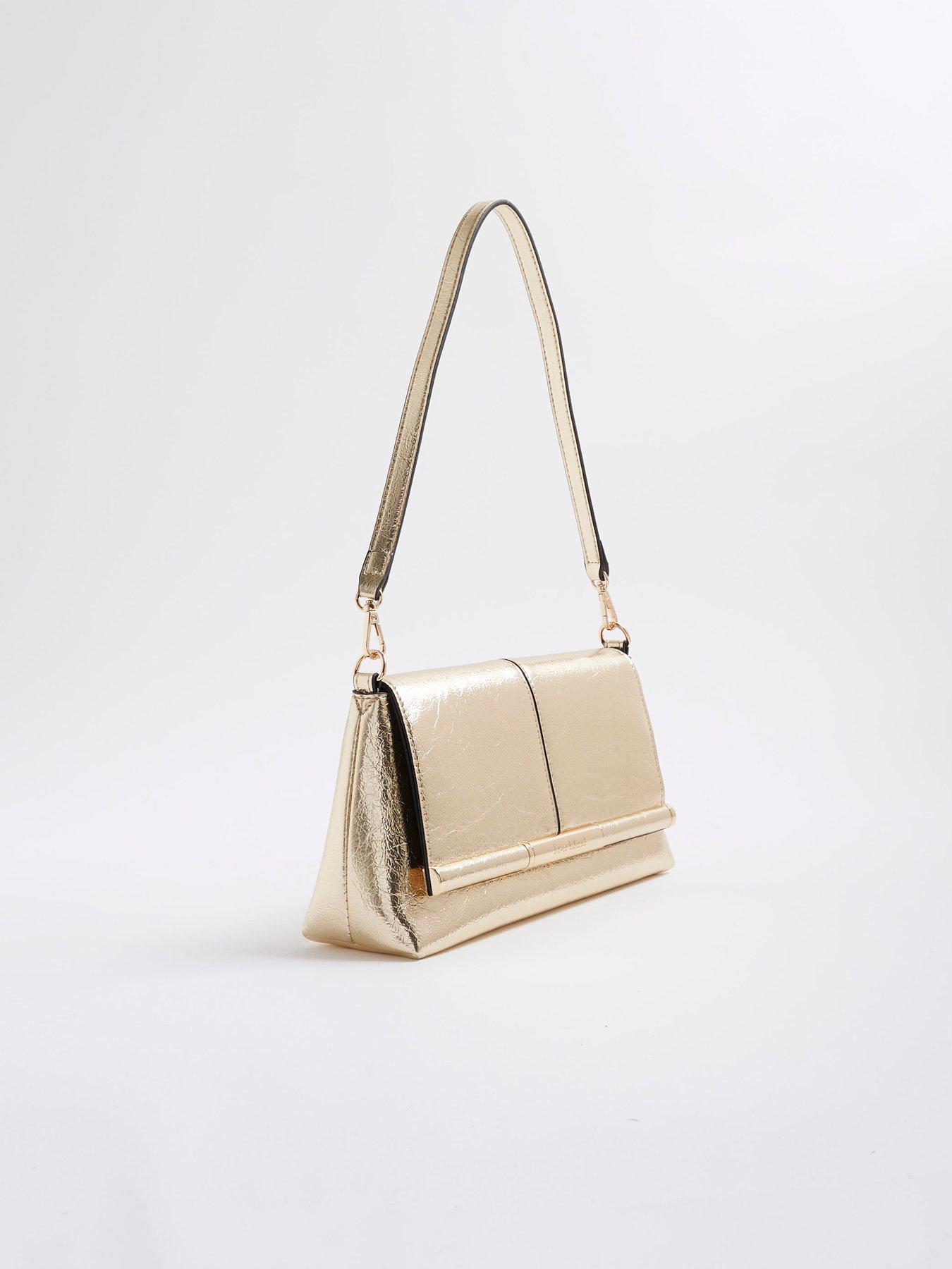 Image 3 of 6 of River Island Bar Front Clutch - Gold