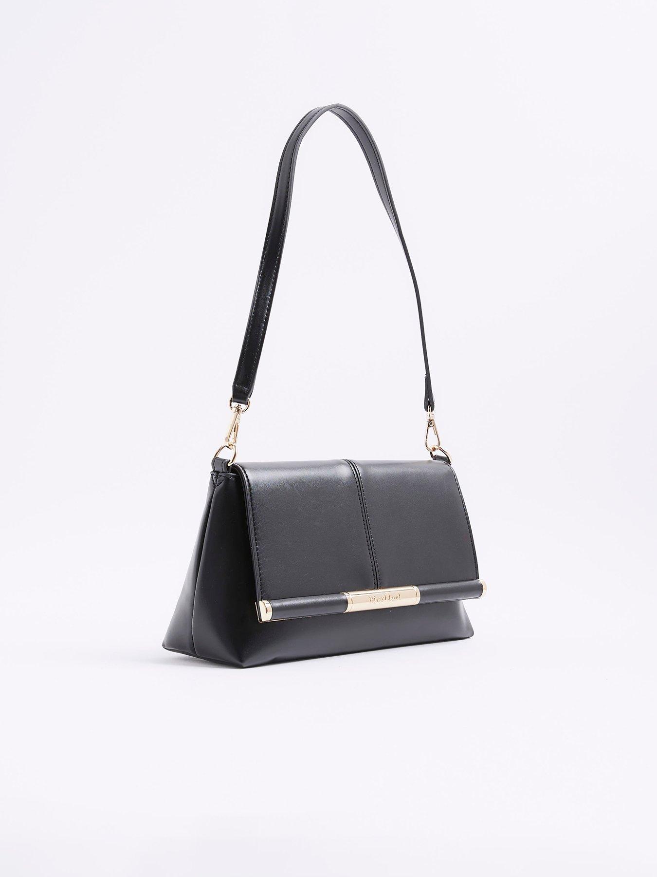 Image 4 of 6 of River Island Bar Front Clutch Bag - Black