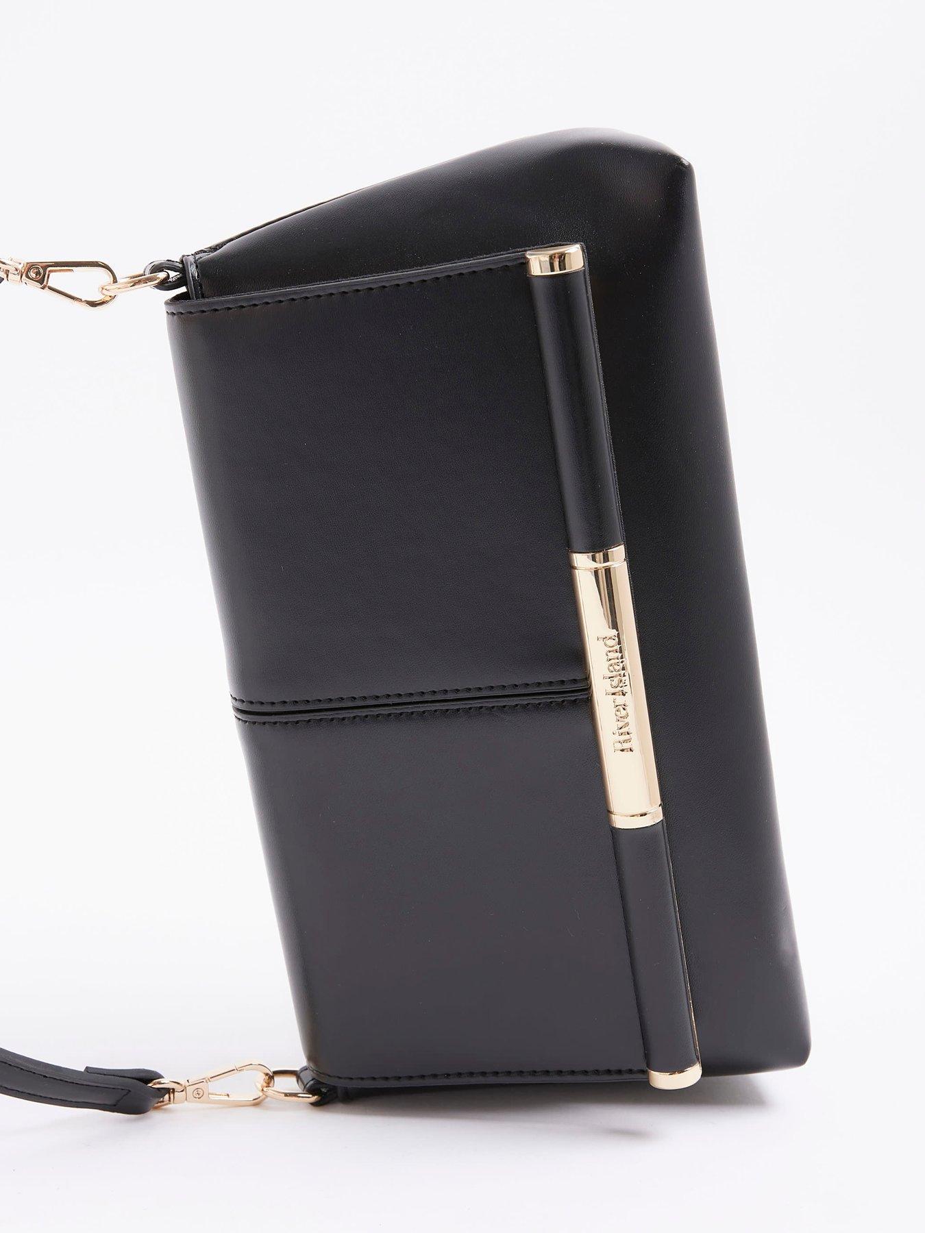 Image 5 of 6 of River Island Bar Front Clutch Bag - Black