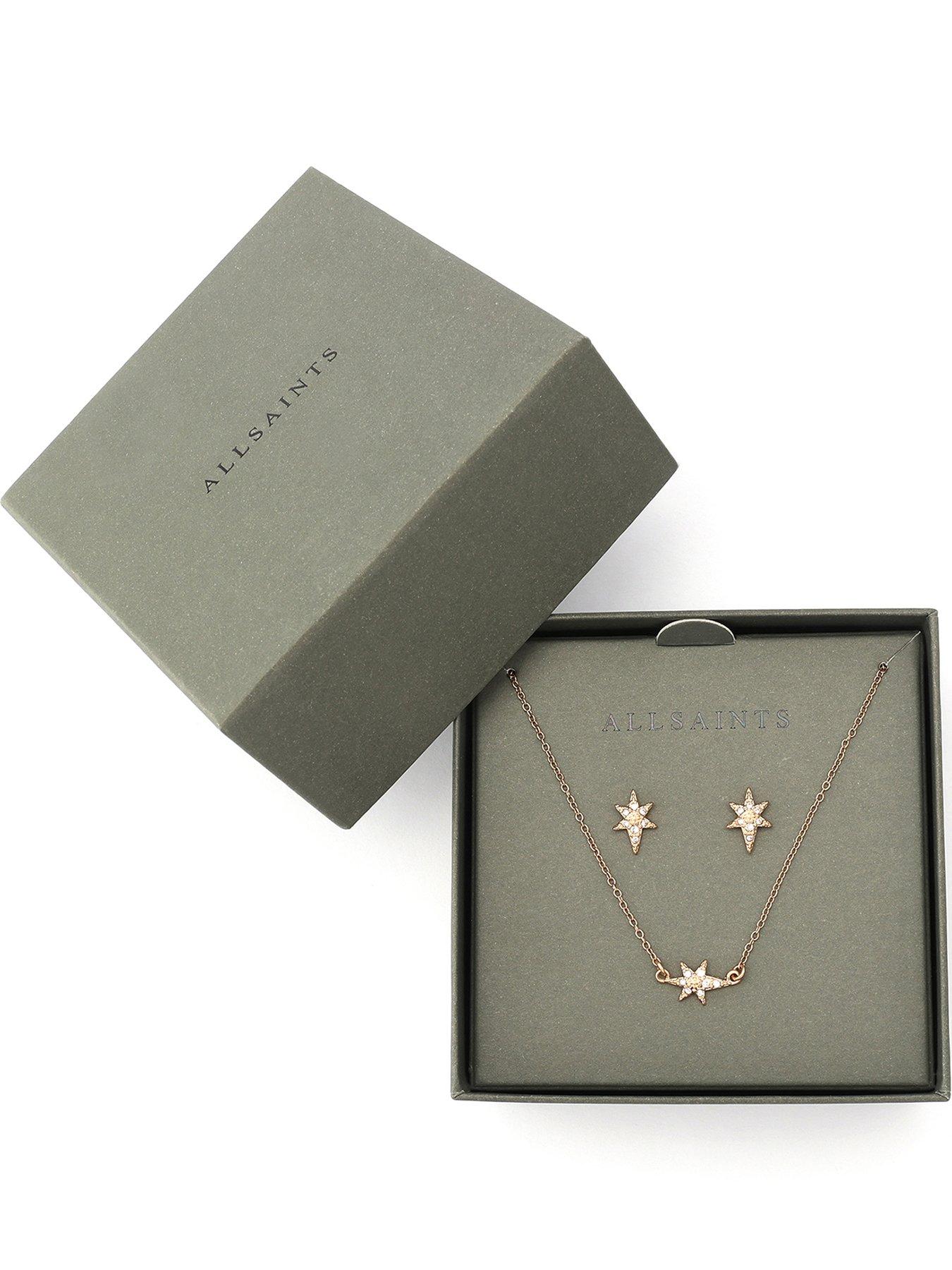 AllSaints Earrings  &  Necklace Star Set - Gold