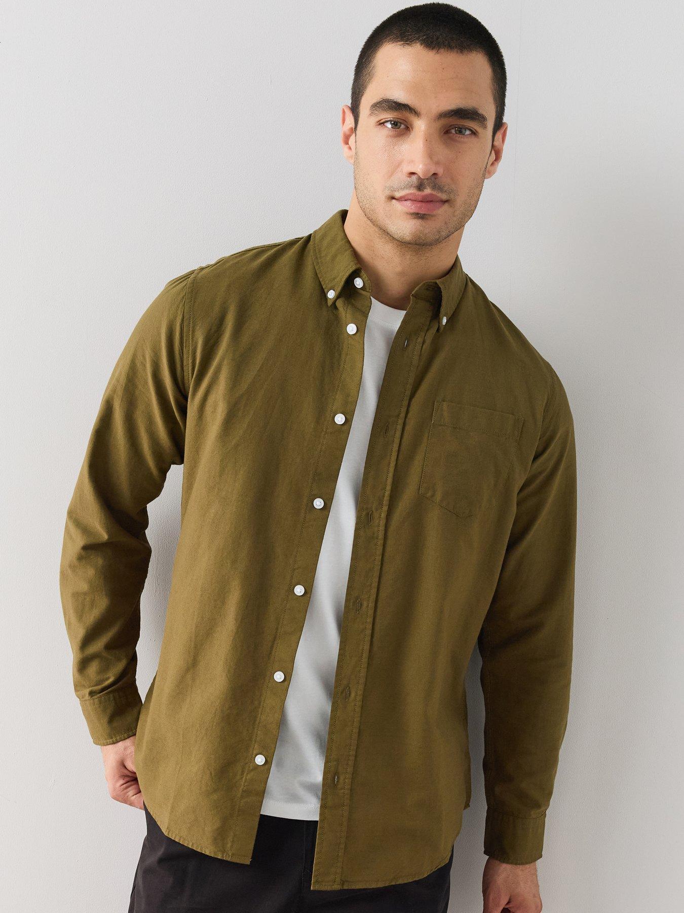 The Very Collection Long Sleeve Oxford Shirt - Khaki