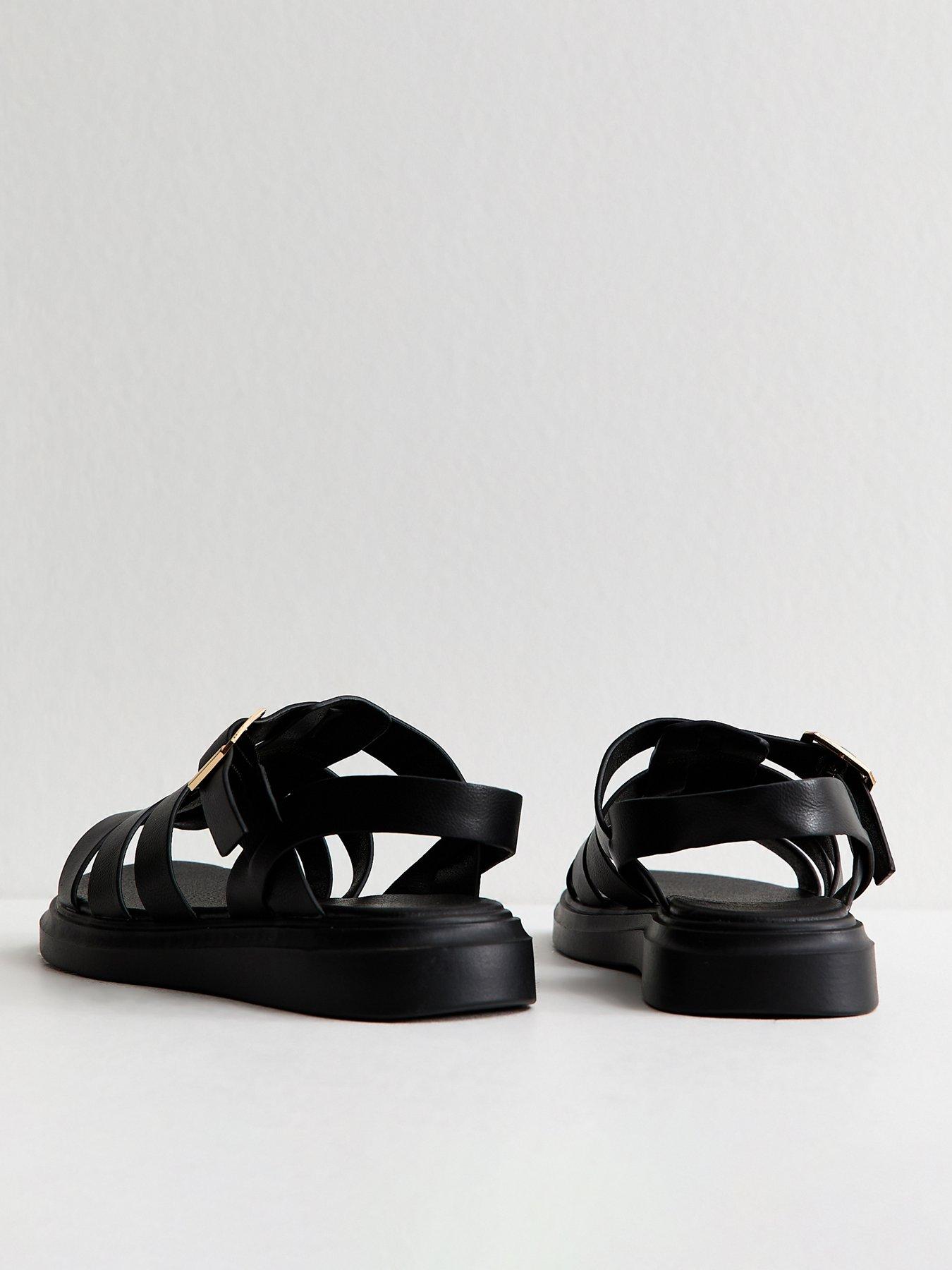 New Look Wide Fit Faux Leather Chunky Gladiator Sandals - Black | Very