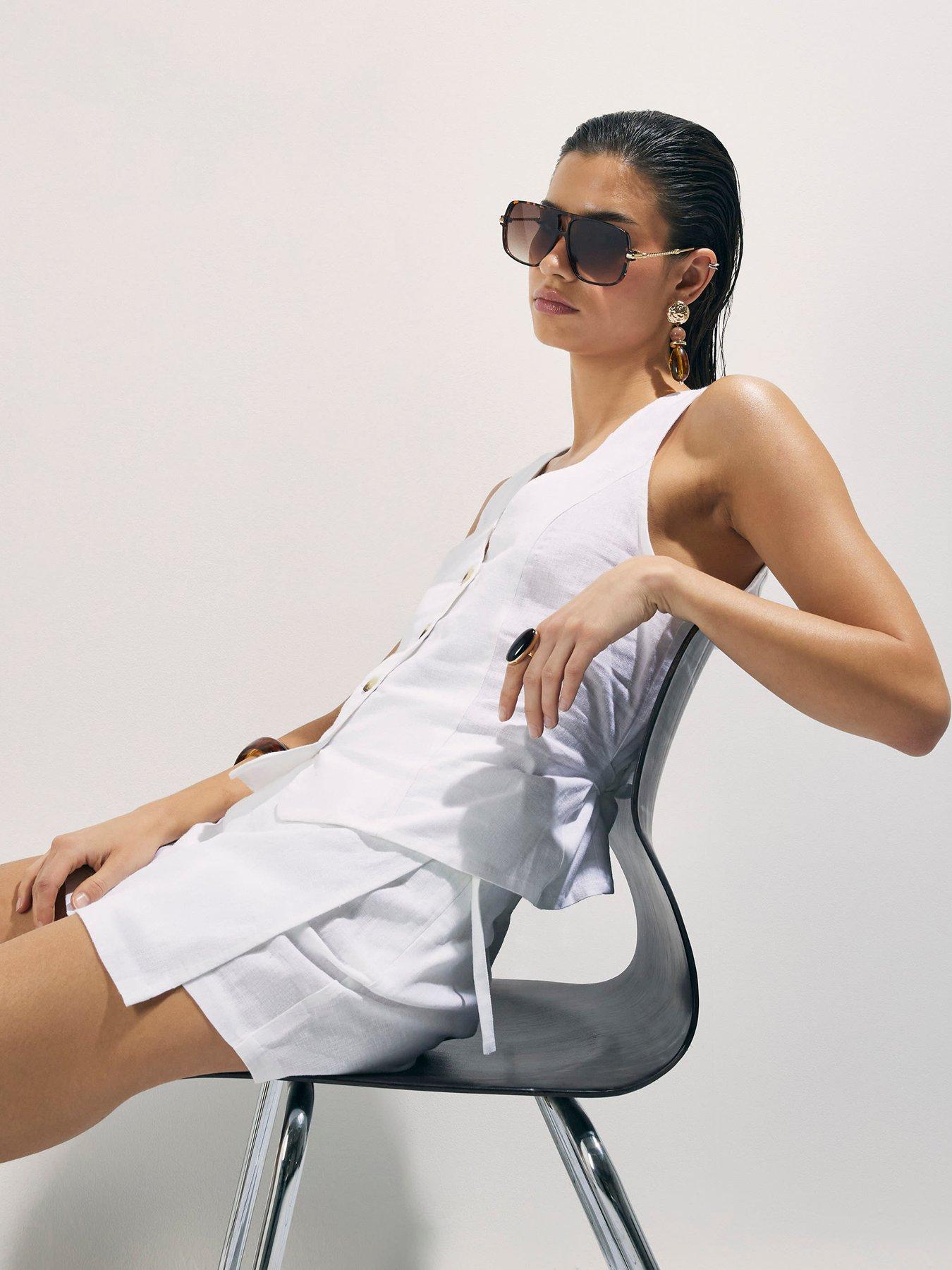 Image 3 of 4 of River Island Epp Linen Skort - White
