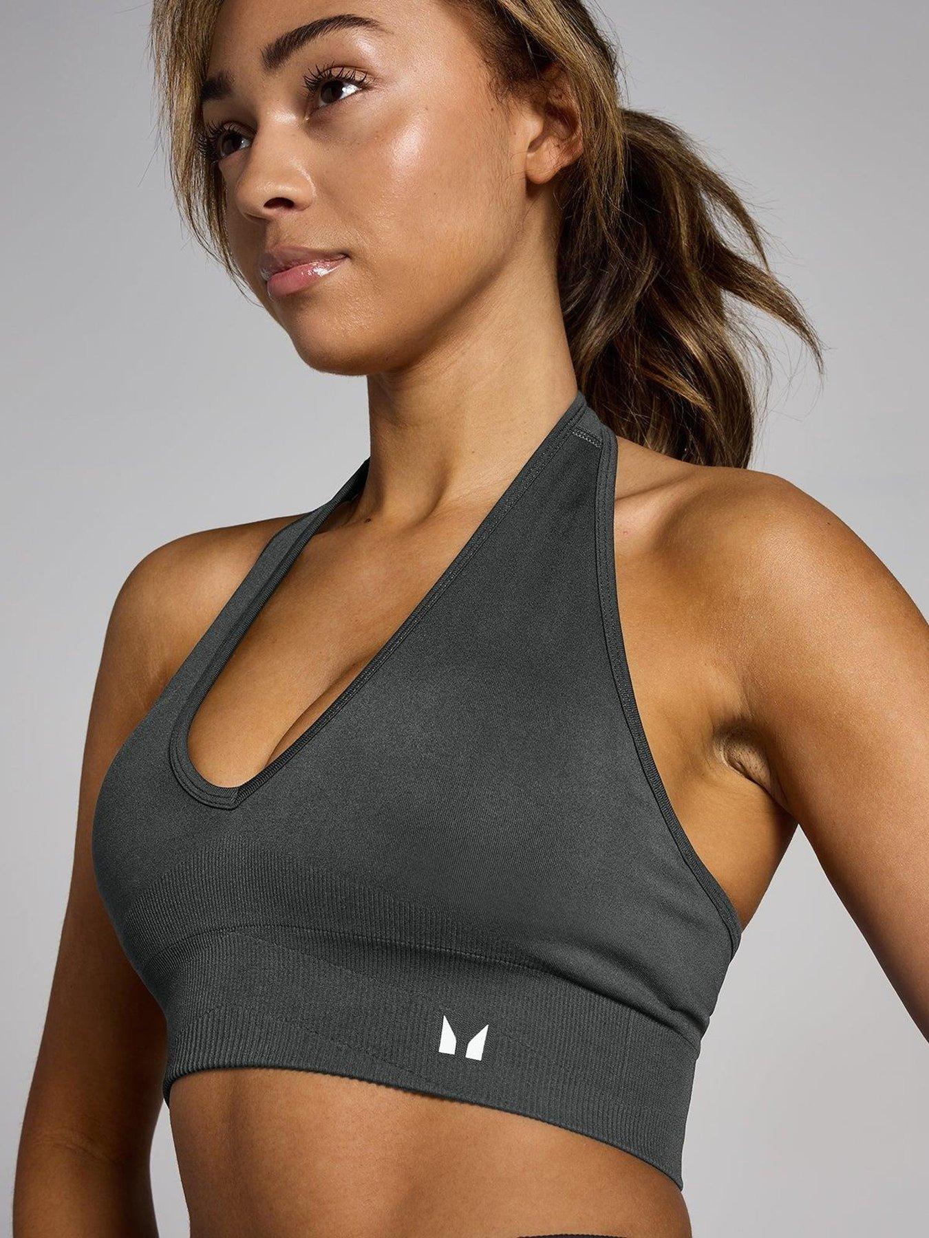 MyProtein Womens Training Tempo Seamless Halter Neck Bra - Grey
