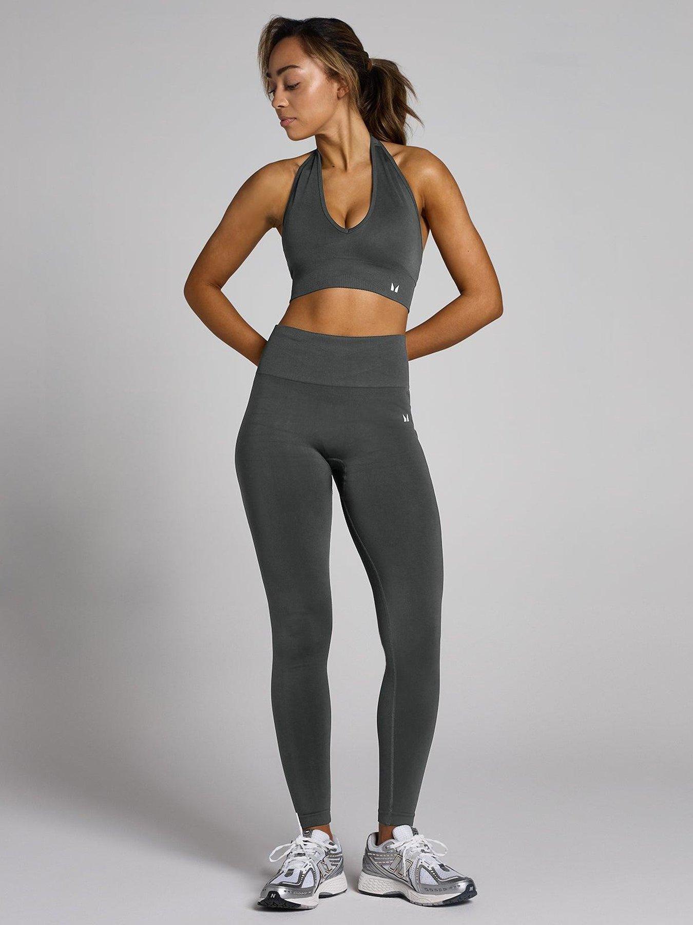 Image 3 of 3 of MyProtein Womens Training Tempo Seamless Halter Neck Bra - Grey