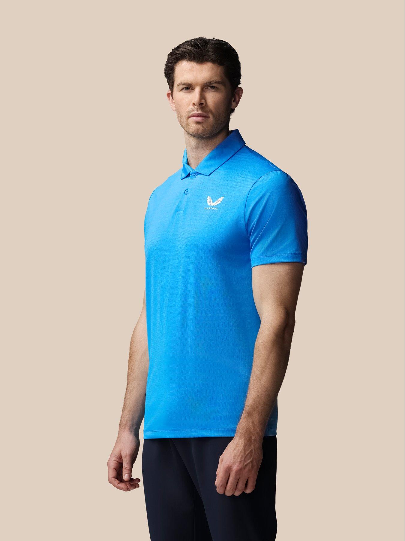 Image 5 of 7 of Castore Mens Striped Polo- Ibiza - Blue