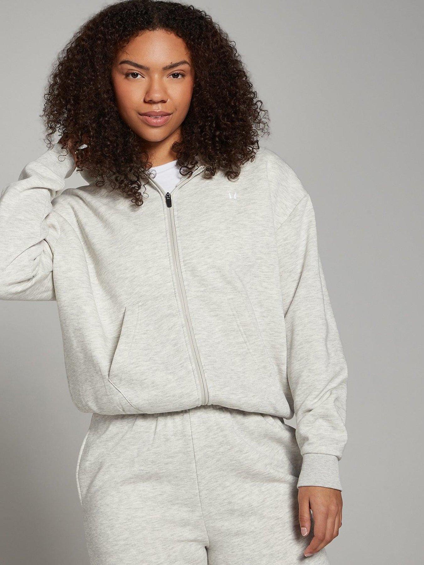 MyProtein Womens Training Basics Zip Through Hoodie, Grey, Size Xl, Women