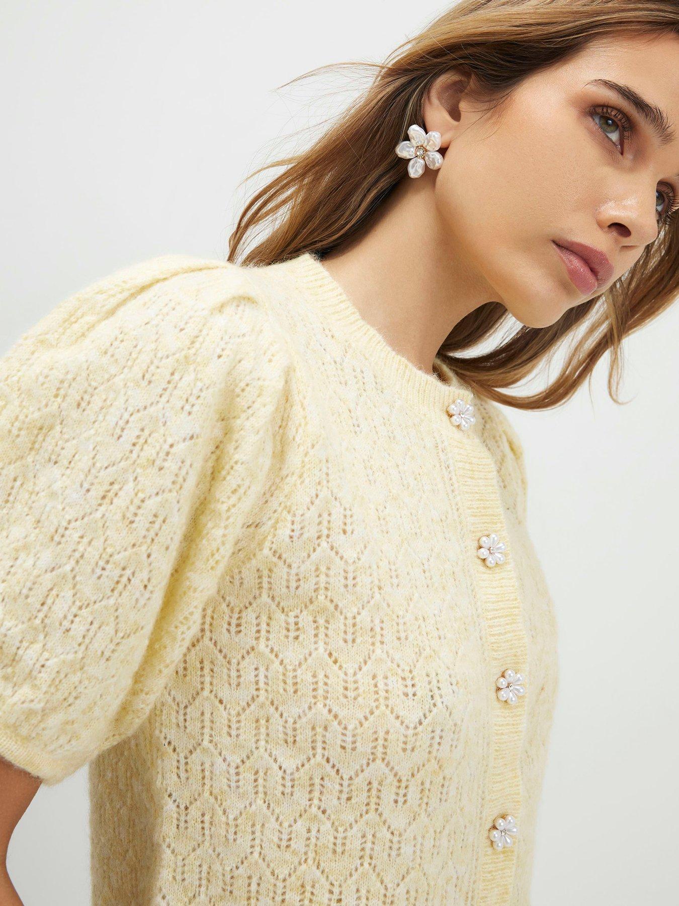 Image 4 of 4 of River Island Bubble Cardigan - Yellow