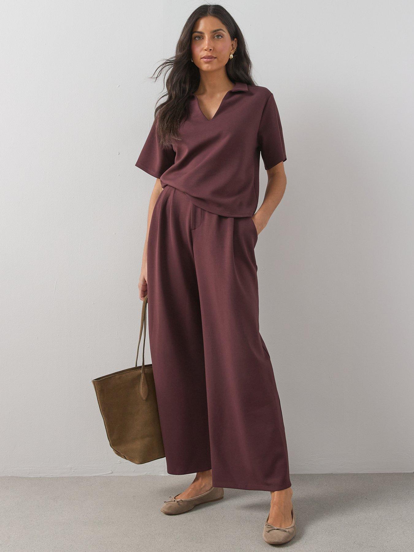 Image 3 of 6 of The Very Collection Soft Touch Smart Trouser Co-Ord - Brown