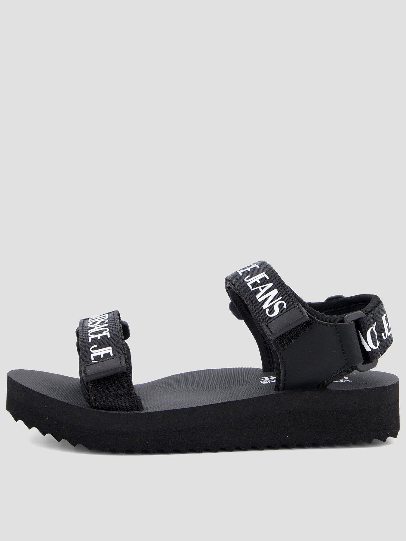 Versace Jeans Couture Logo Strap Sandals - Black
