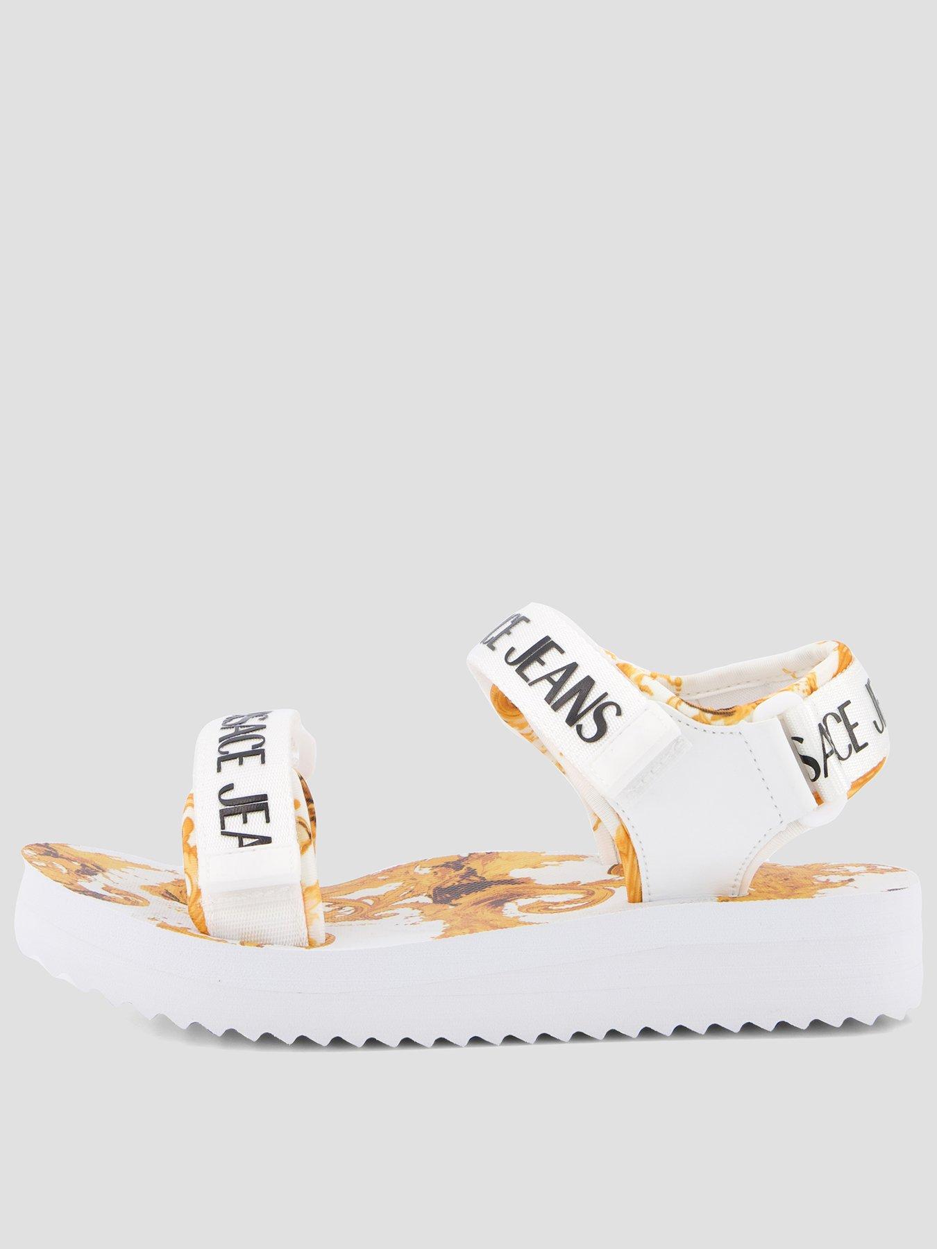 Versace Jeans Couture Logo Strap Sandal - White