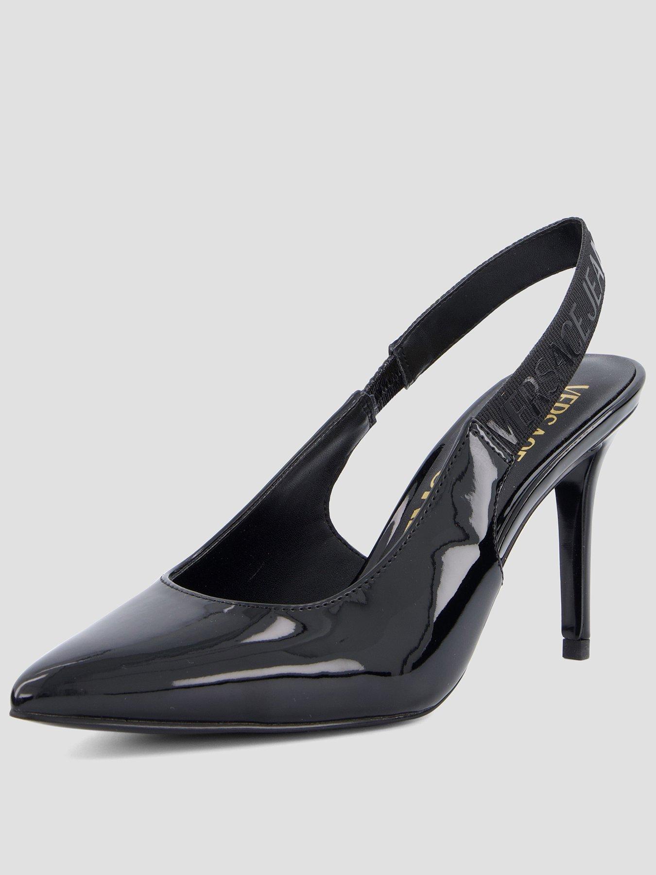 Versace Jeans Couture Logo Slingback Heeled Pump - Black
