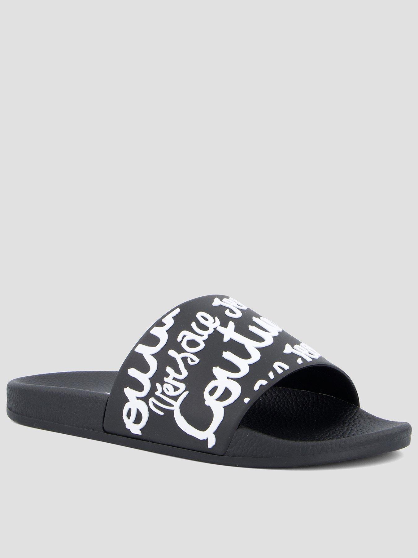 Versace Jeans Couture Glitter Logo Slider - Black