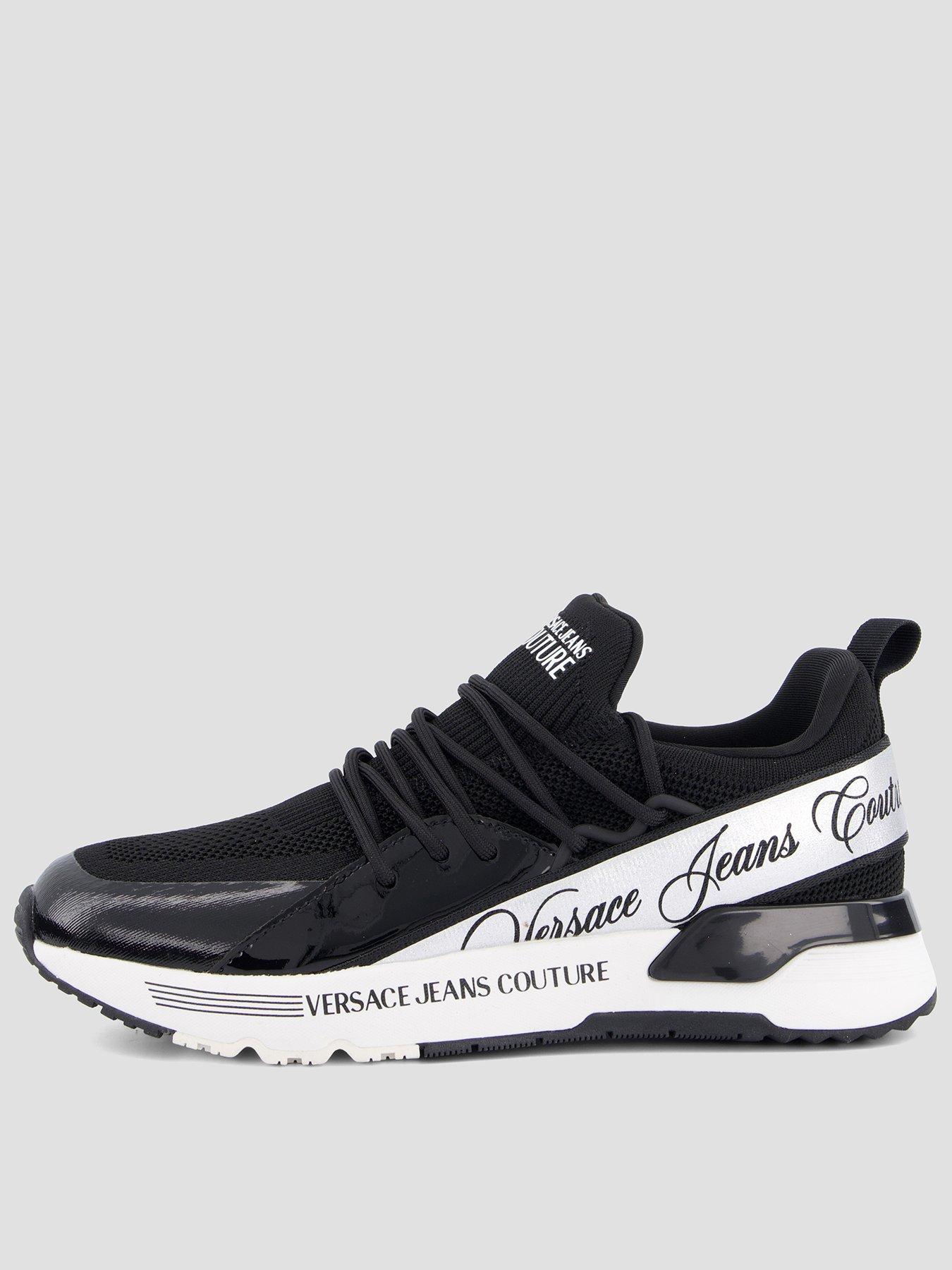 Image 1 of 8 of Versace Jeans Couture Knitted Mesh Runner - Black