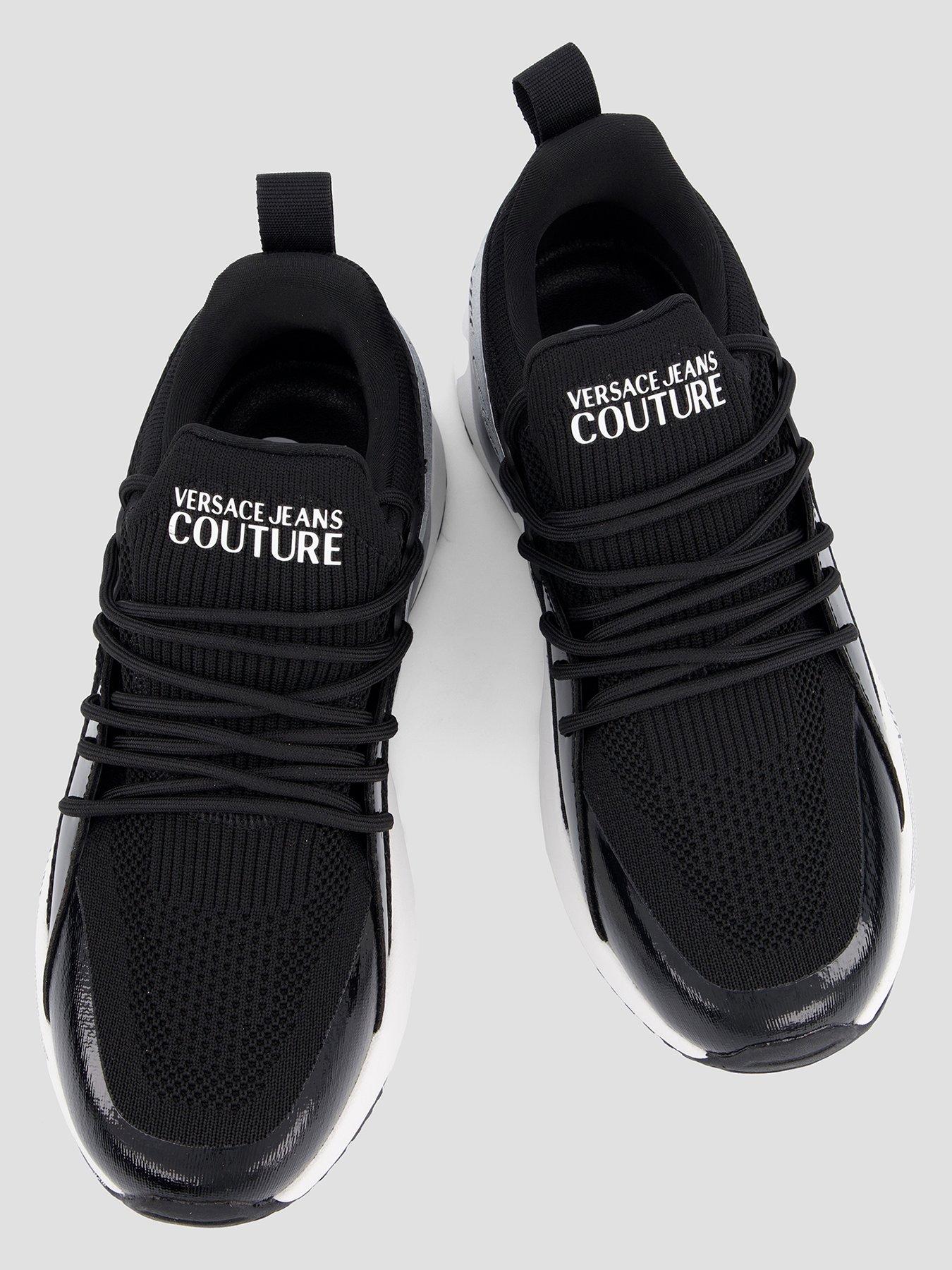 Image 4 of 8 of Versace Jeans Couture Knitted Mesh Runner - Black