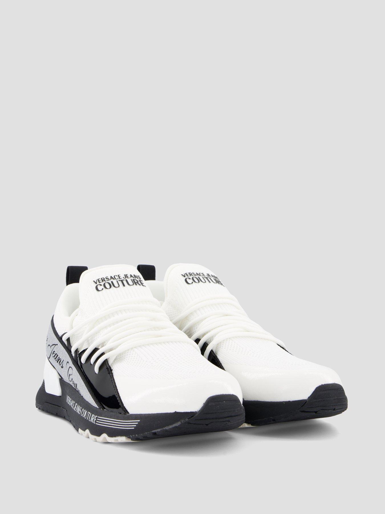 Image 6 of 7 of Versace Jeans Couture Logo Mesh Runner Trainers - White