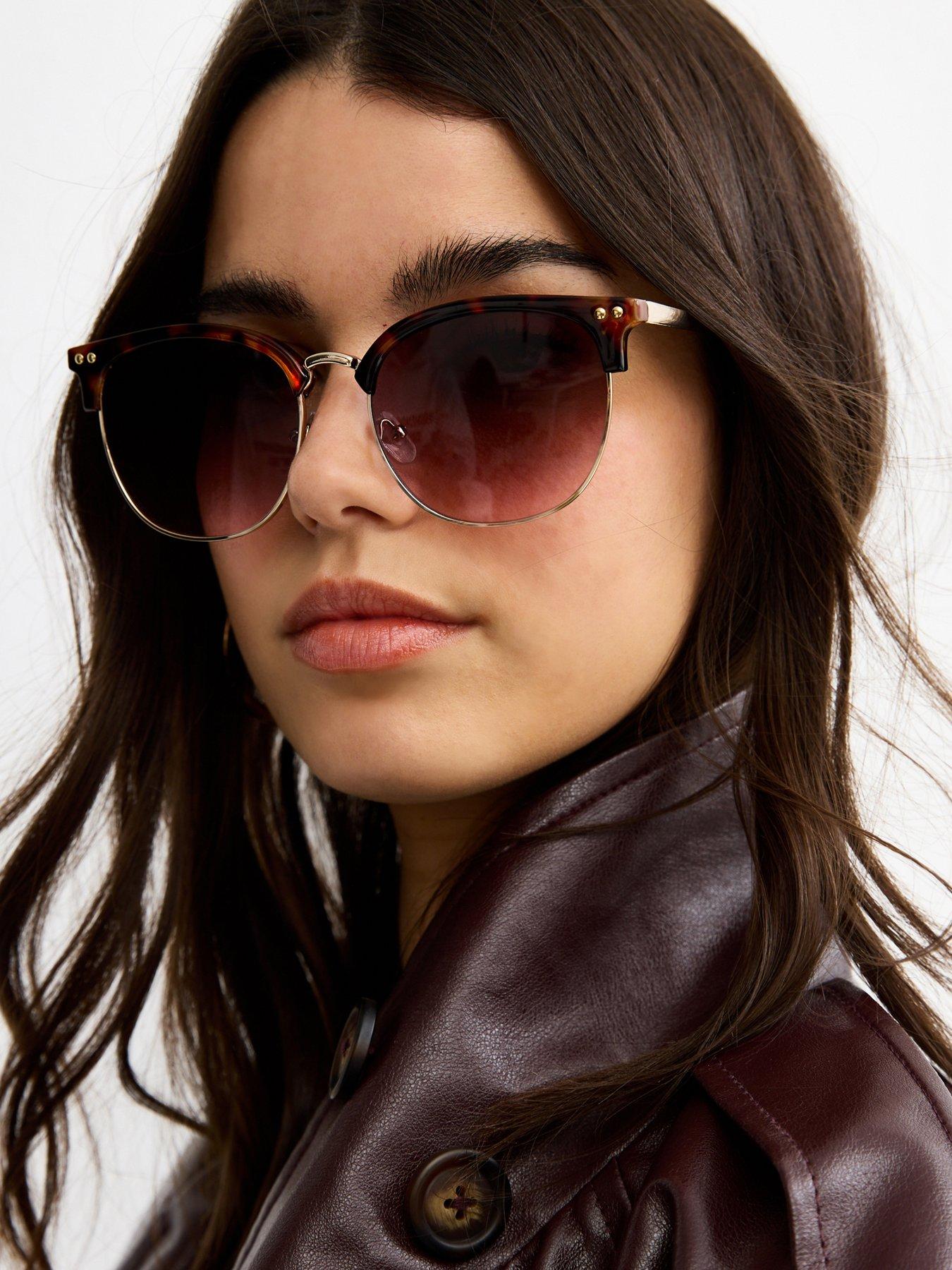 New Look Tortoiseshell Effect Round Frame Sunglasses - Brown