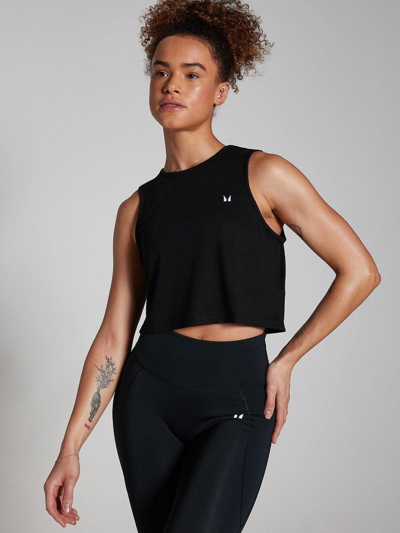 Image 1 of 4 of MyProtein Womens Training Training Regular Fit Cropped Vest - Black