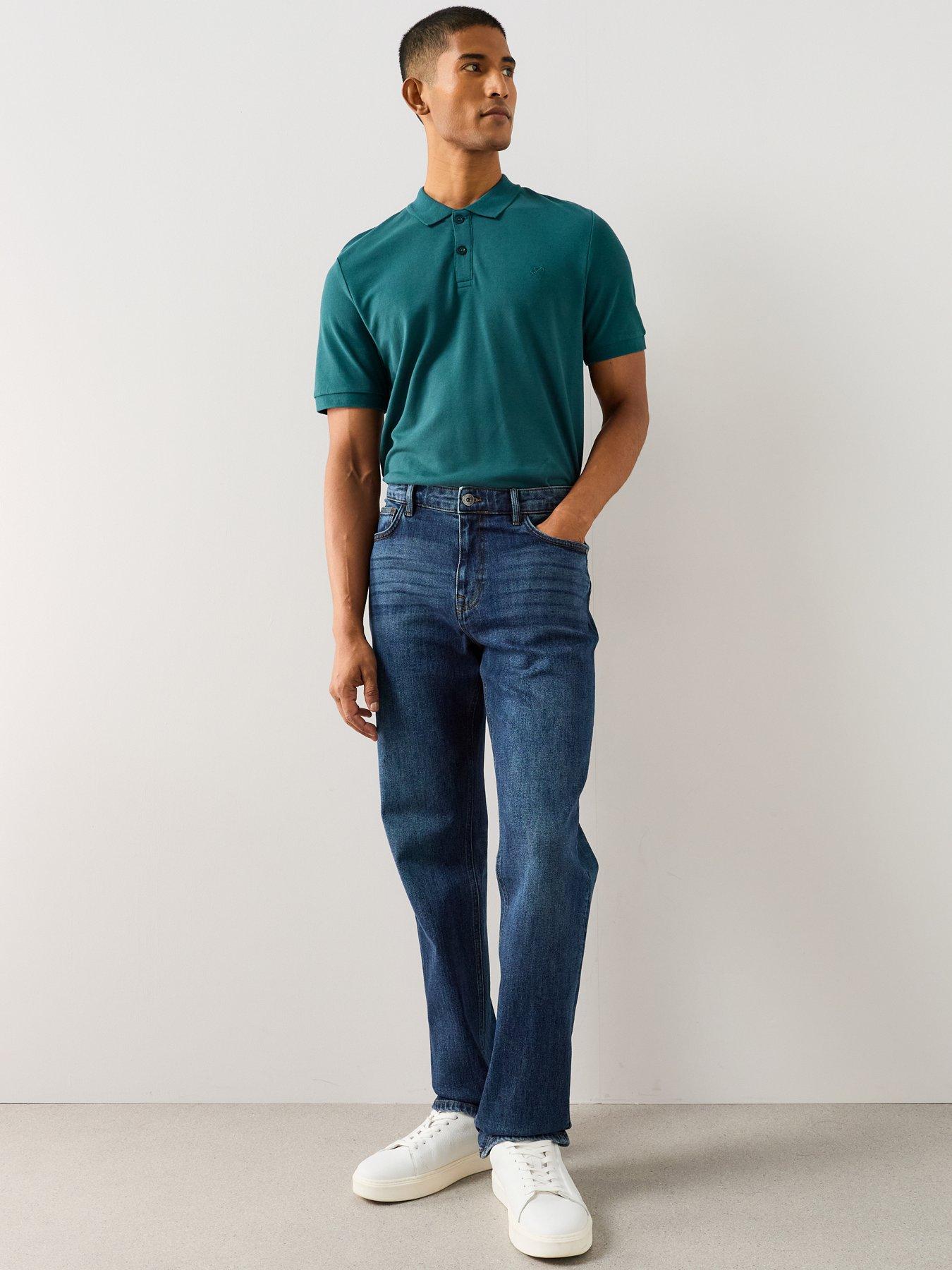 Image 3 of 7 of The Very Collection Short Sleeve Pique Polo Shirt - Teal Blue