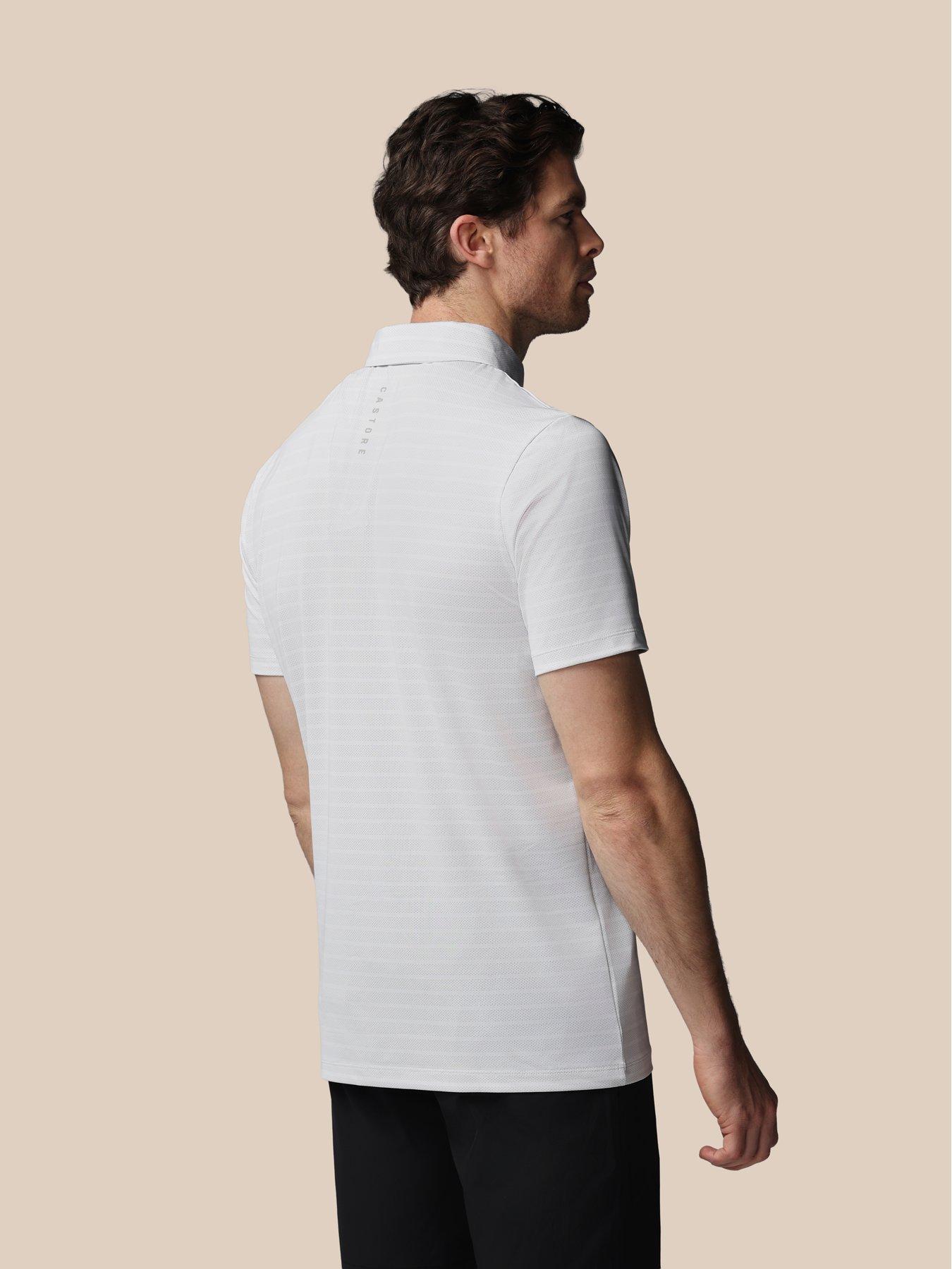 Image 2 of 7 of Castore Mens Striped Polo- White