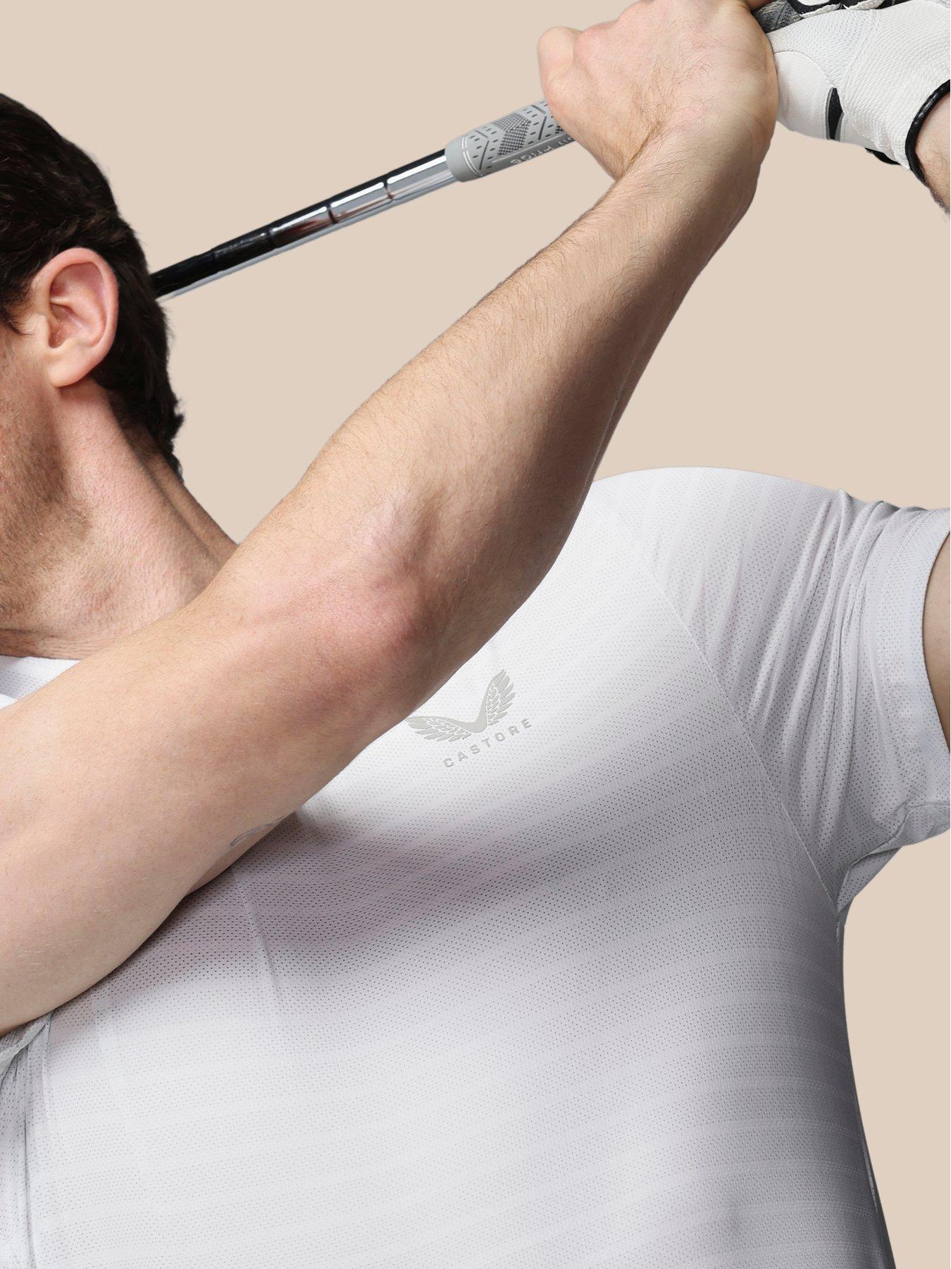 Image 7 of 7 of Castore Mens Striped Polo- White