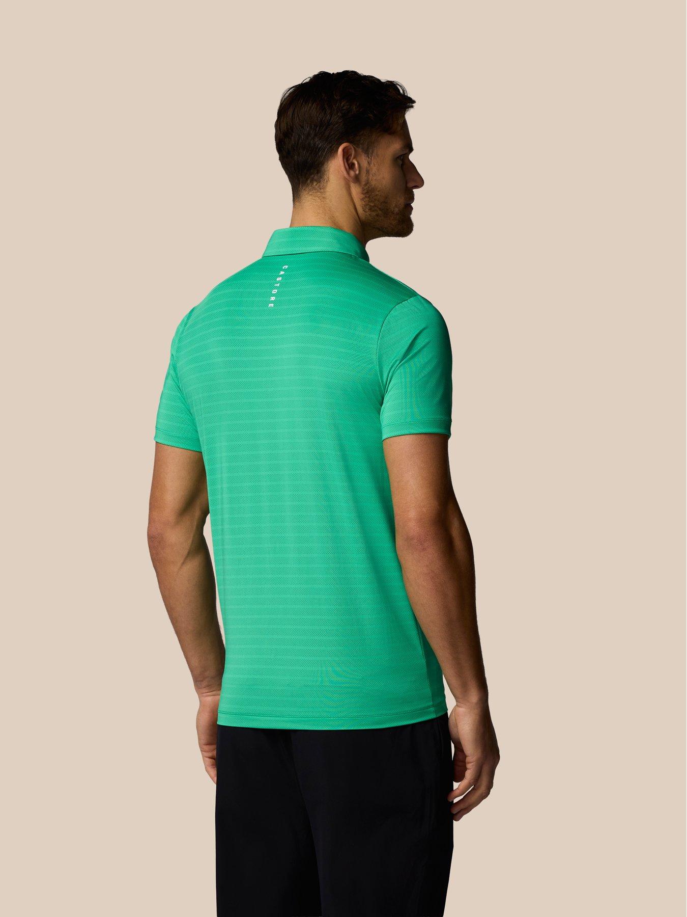 Image 2 of 7 of Castore Mens Striped Polo- Green