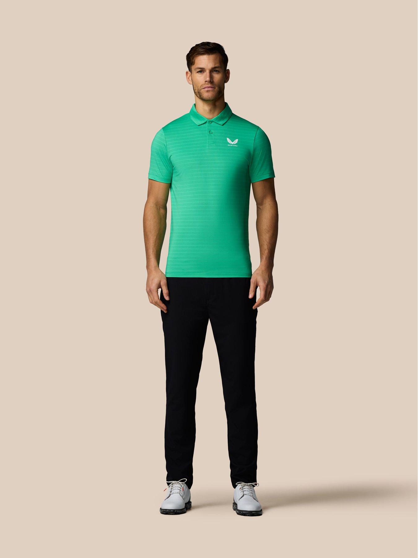 Image 3 of 7 of Castore Mens Striped Polo- Green