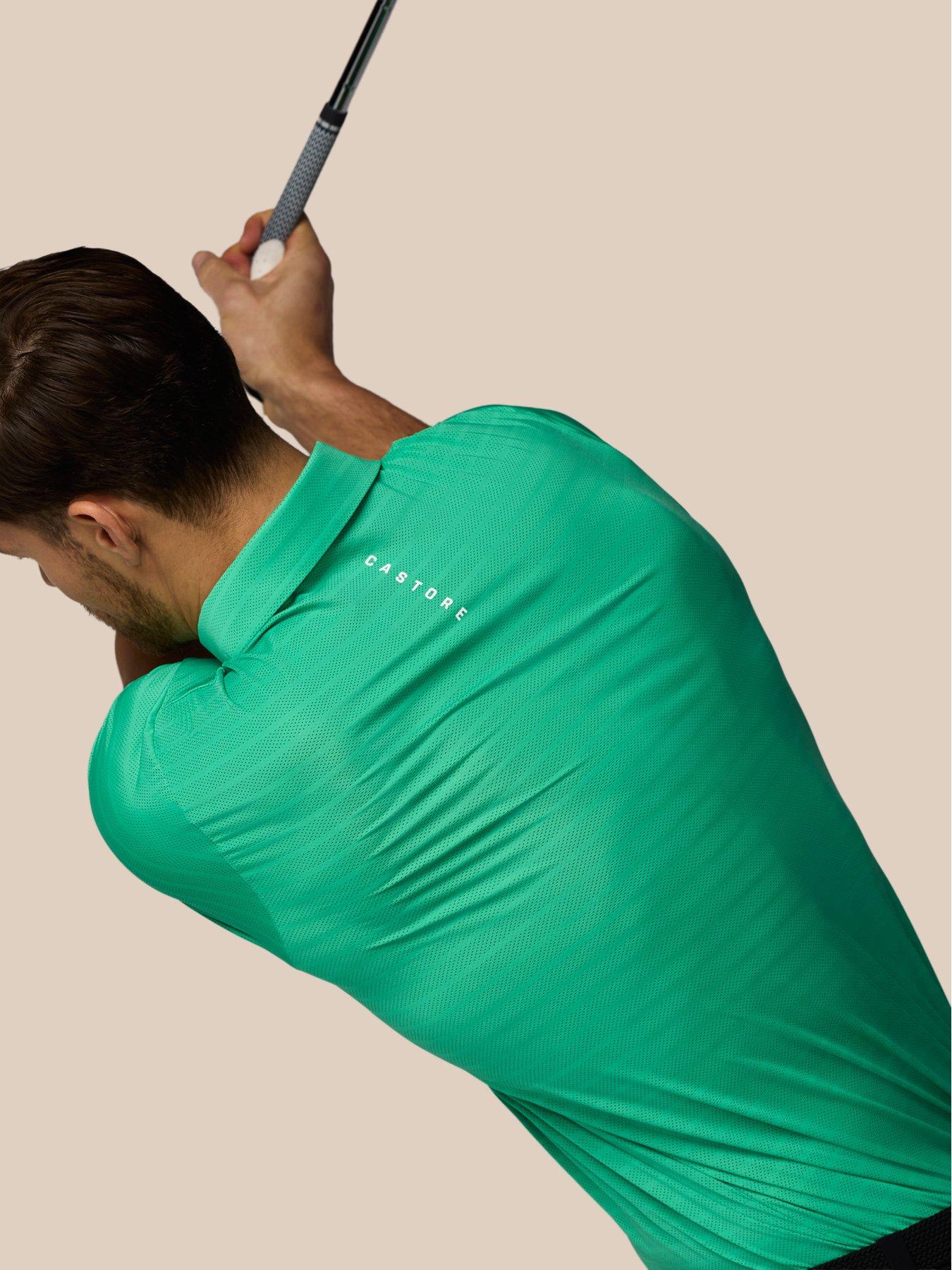 Image 7 of 7 of Castore Mens Striped Polo- Green