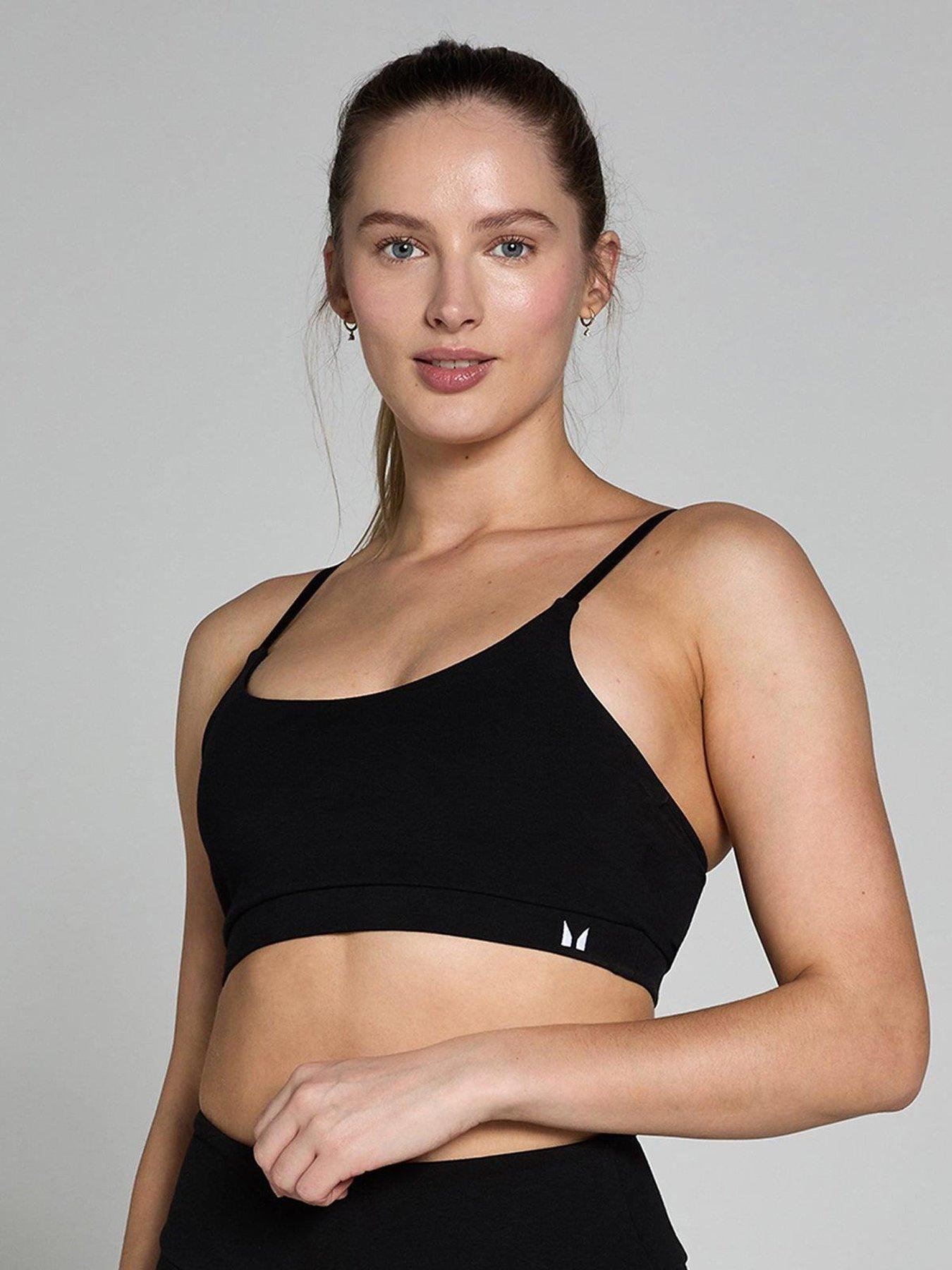 MyProtein Womens Training Basics Bra, Black, Size Xs, Women