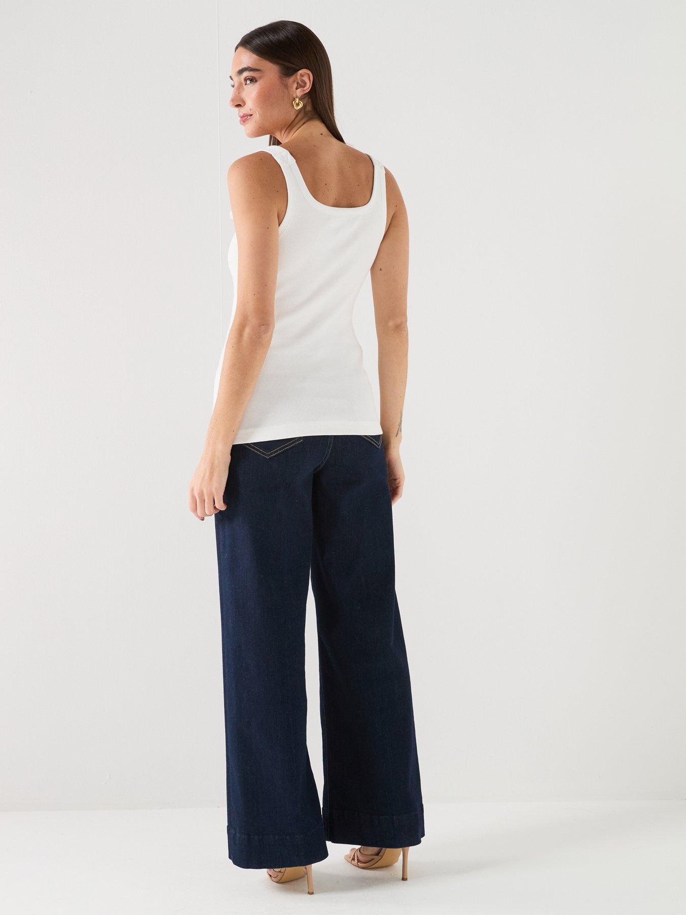 Image 6 of 6 of Versace Jeans Couture Buckle Strap Vest Top - Cream