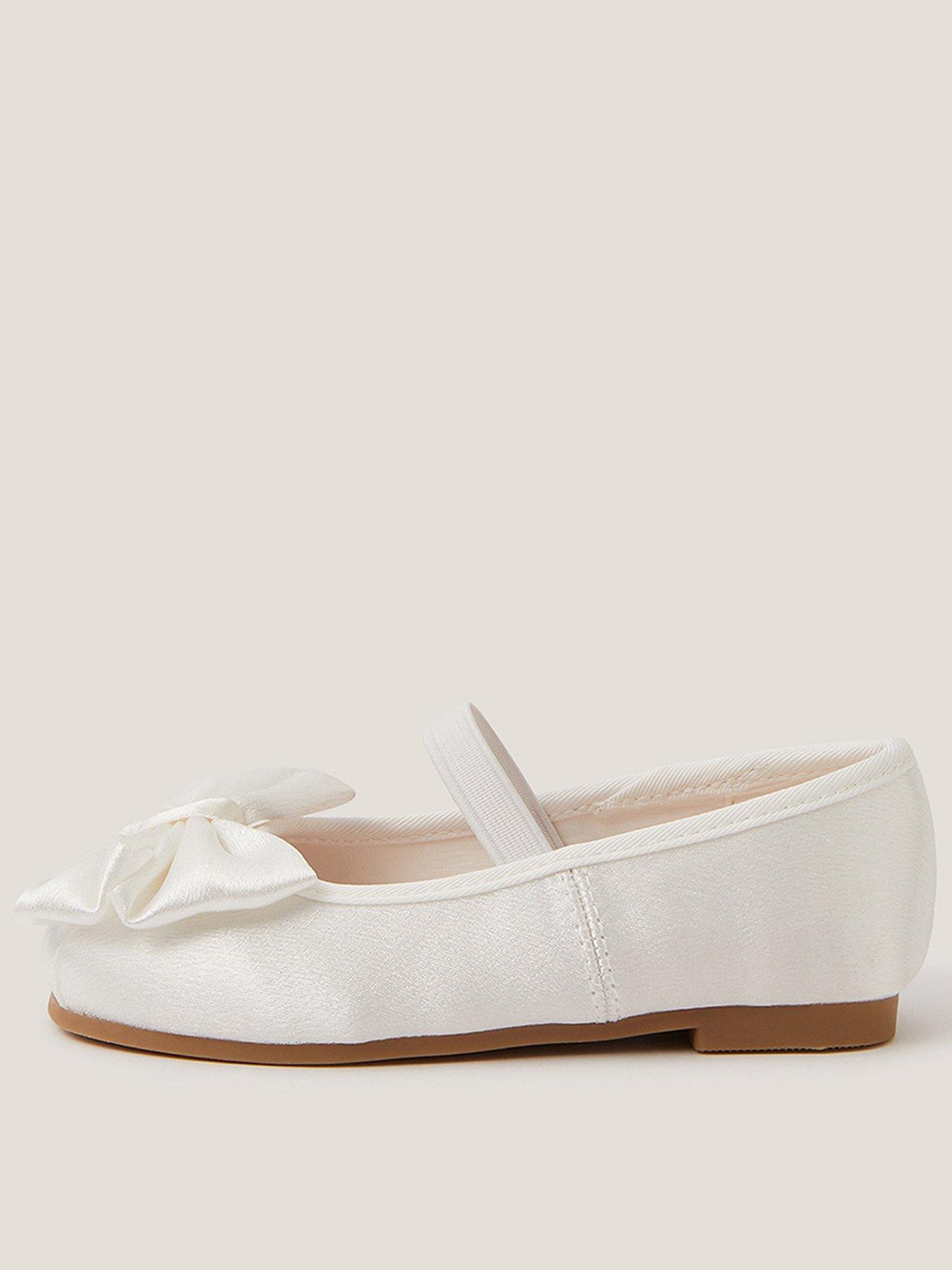 Monsoon Baby Girls Super Bow Satin Walker Shoes - Light Cream