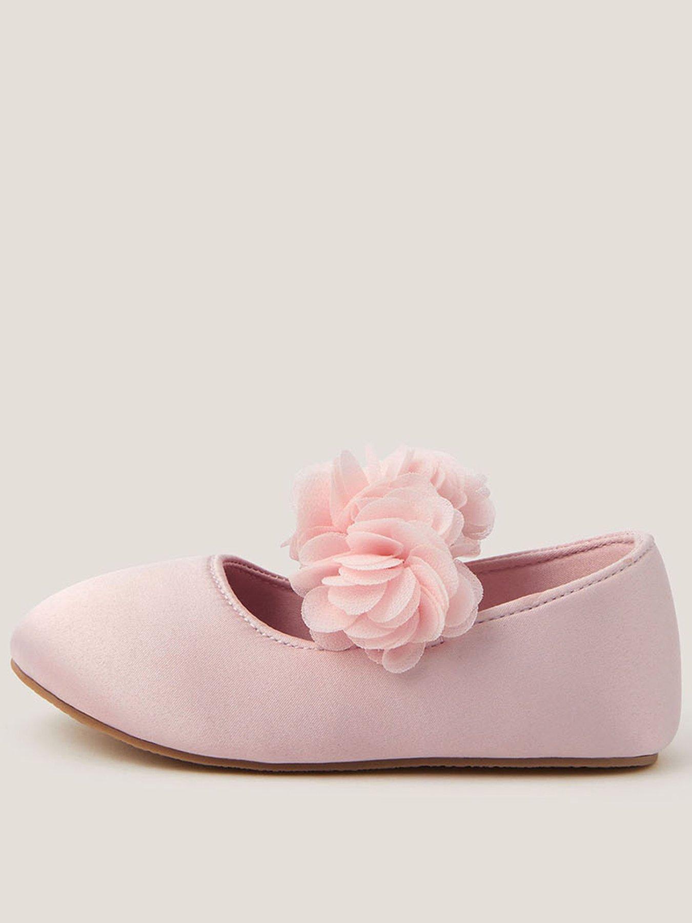 Monsoon Baby Girls Pom Flower Walker Shoes, Pink, Size 5 Younger