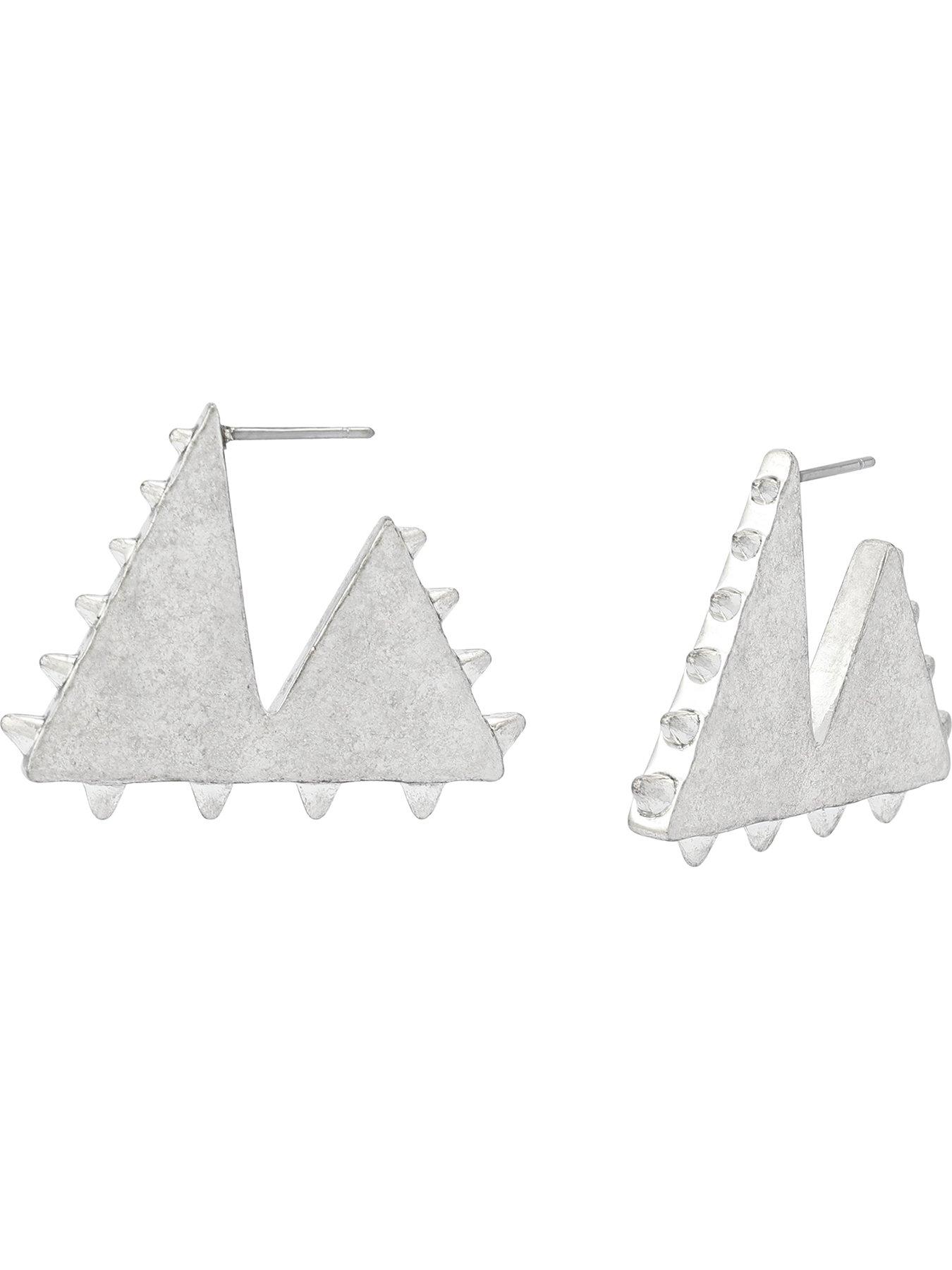 AllSaints Spike Triangle Hoop Earrings - Silver